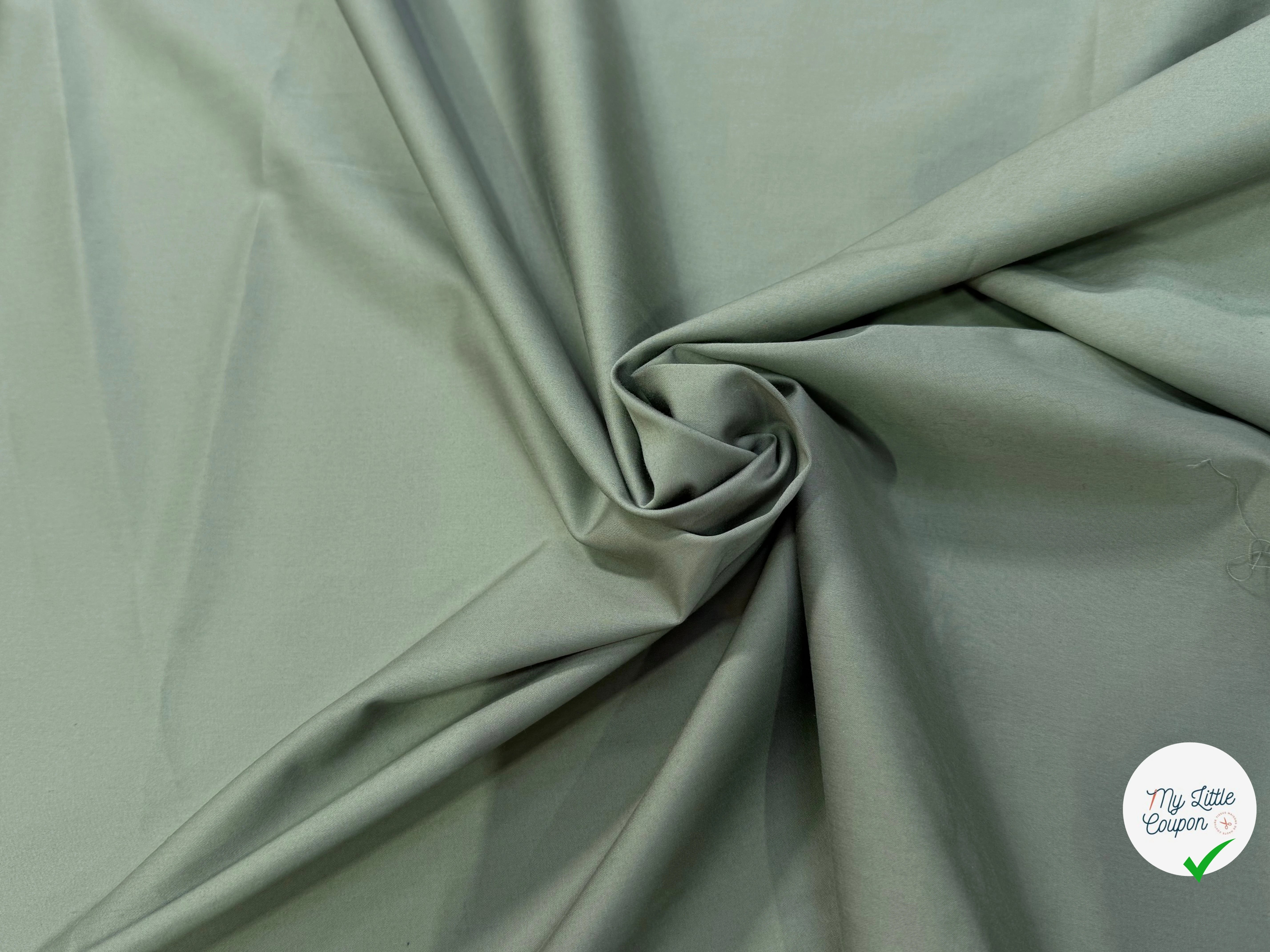 SATIN DE COTON VERT MENTHE CLAIRE STRETCH - My Little Coupon
