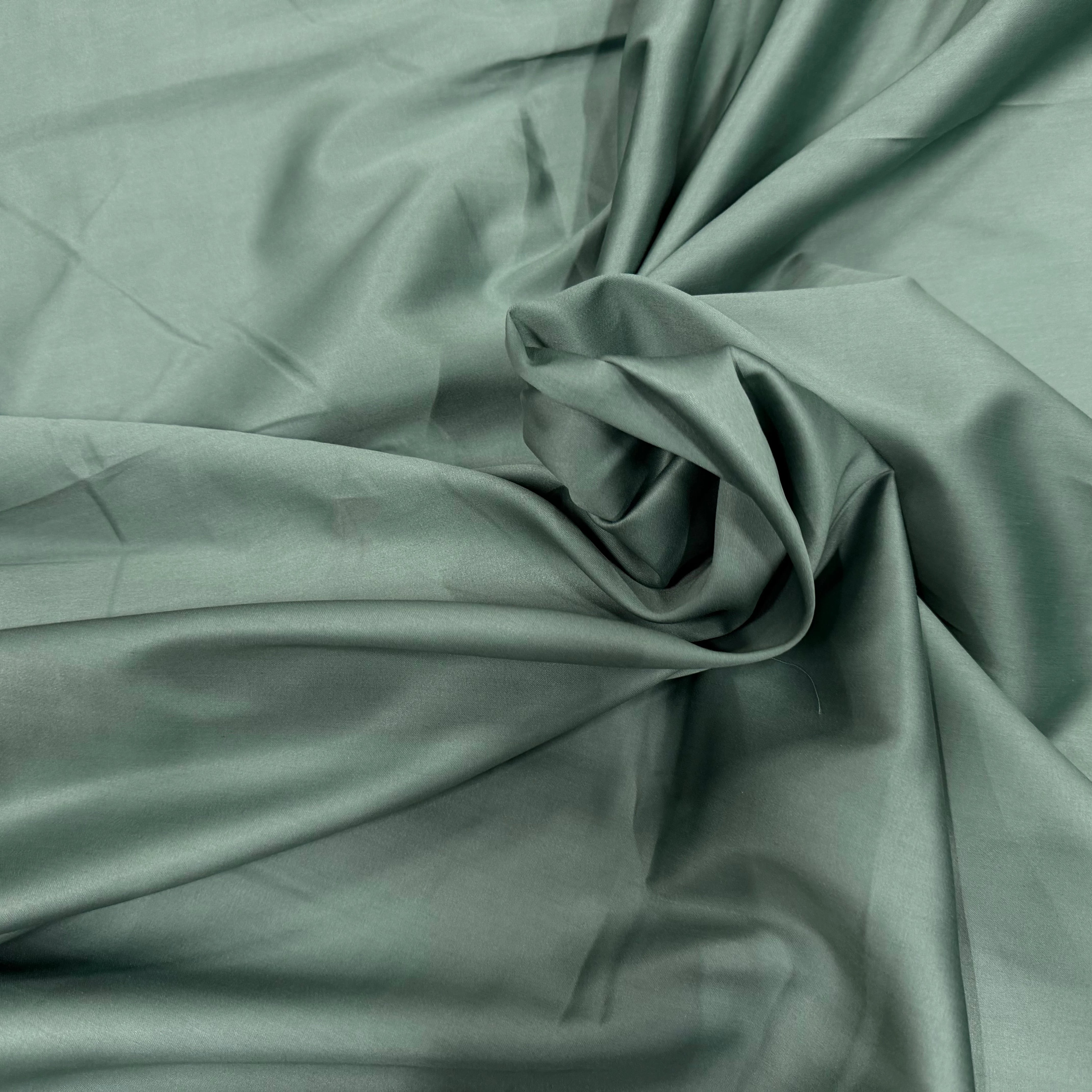 SATIN DE COTON VERT MENTHE POUDRÉ FONCÉ - My Little Coupon