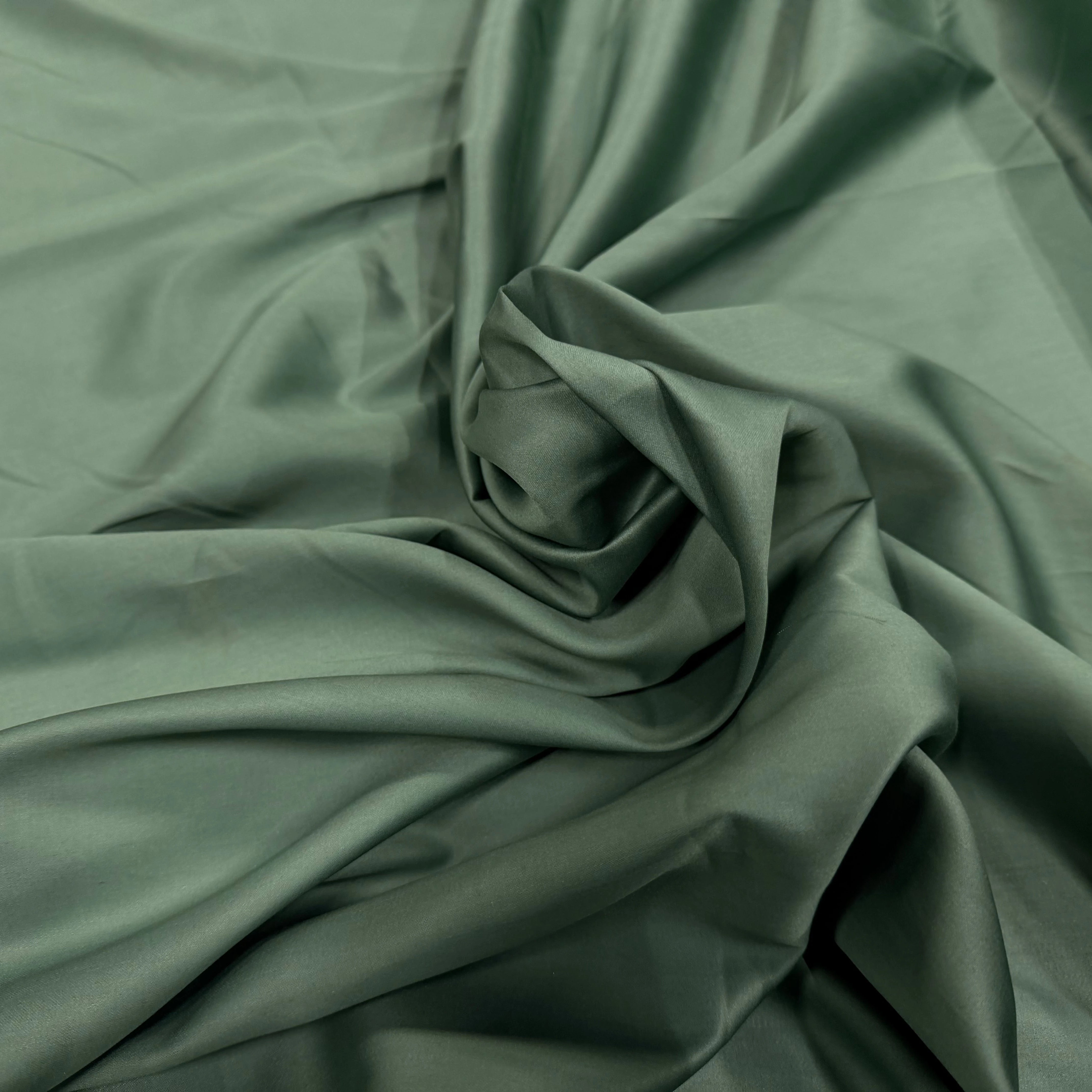 SATIN DE COTON VERT MENTHE POUDRÉ FONCÉ - My Little Coupon