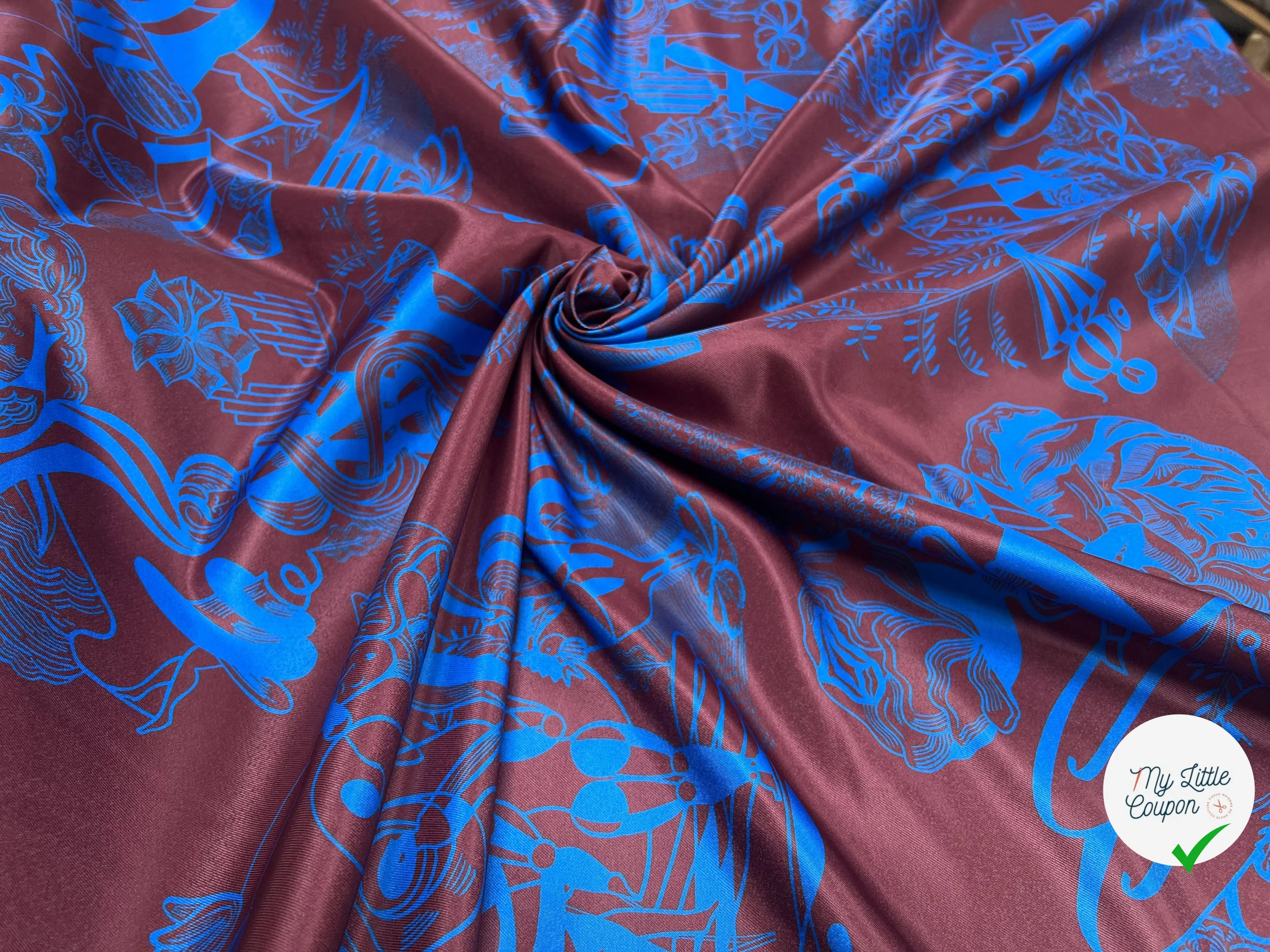 SATIN DE FLEURS LEGEREMENT SERGÉ - My Little Coupon