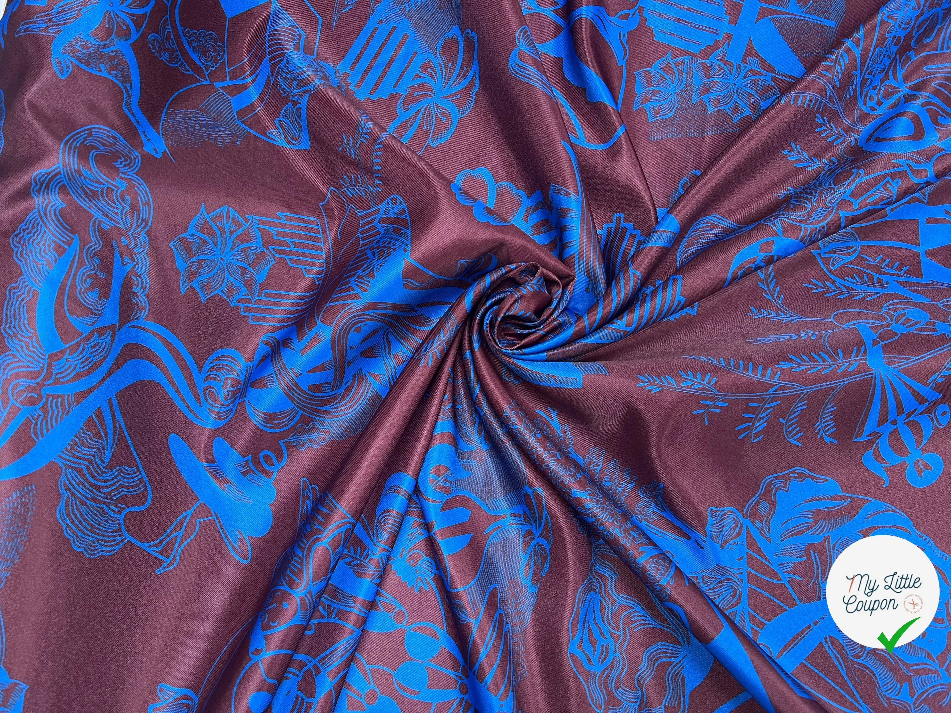 SATIN DE FLEURS LEGEREMENT SERGÉ - My Little Coupon