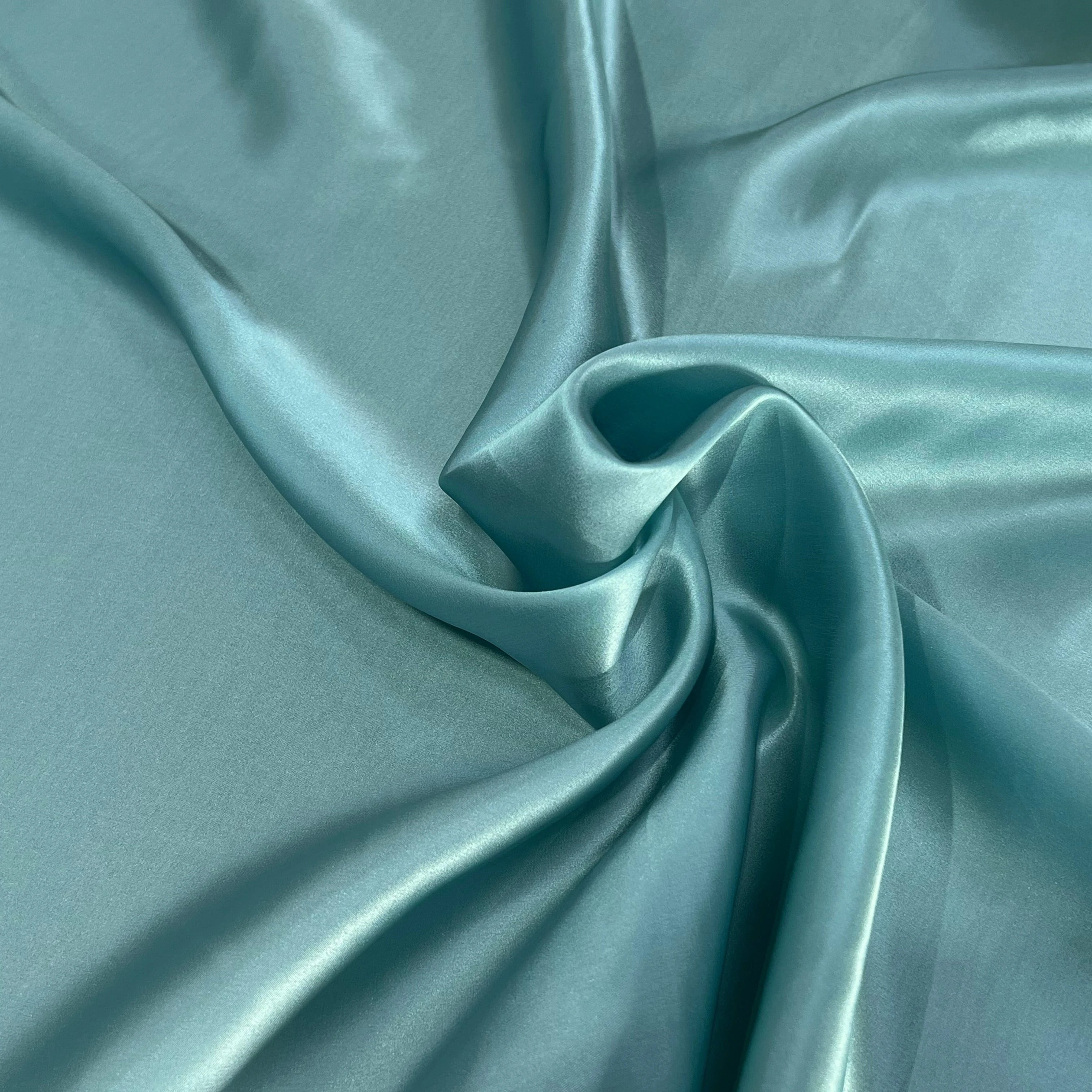 SATIN DE SOIE FLUIDE 100% SOIE BLUE LAGOON (TURQUOISE) - My Little Coupon