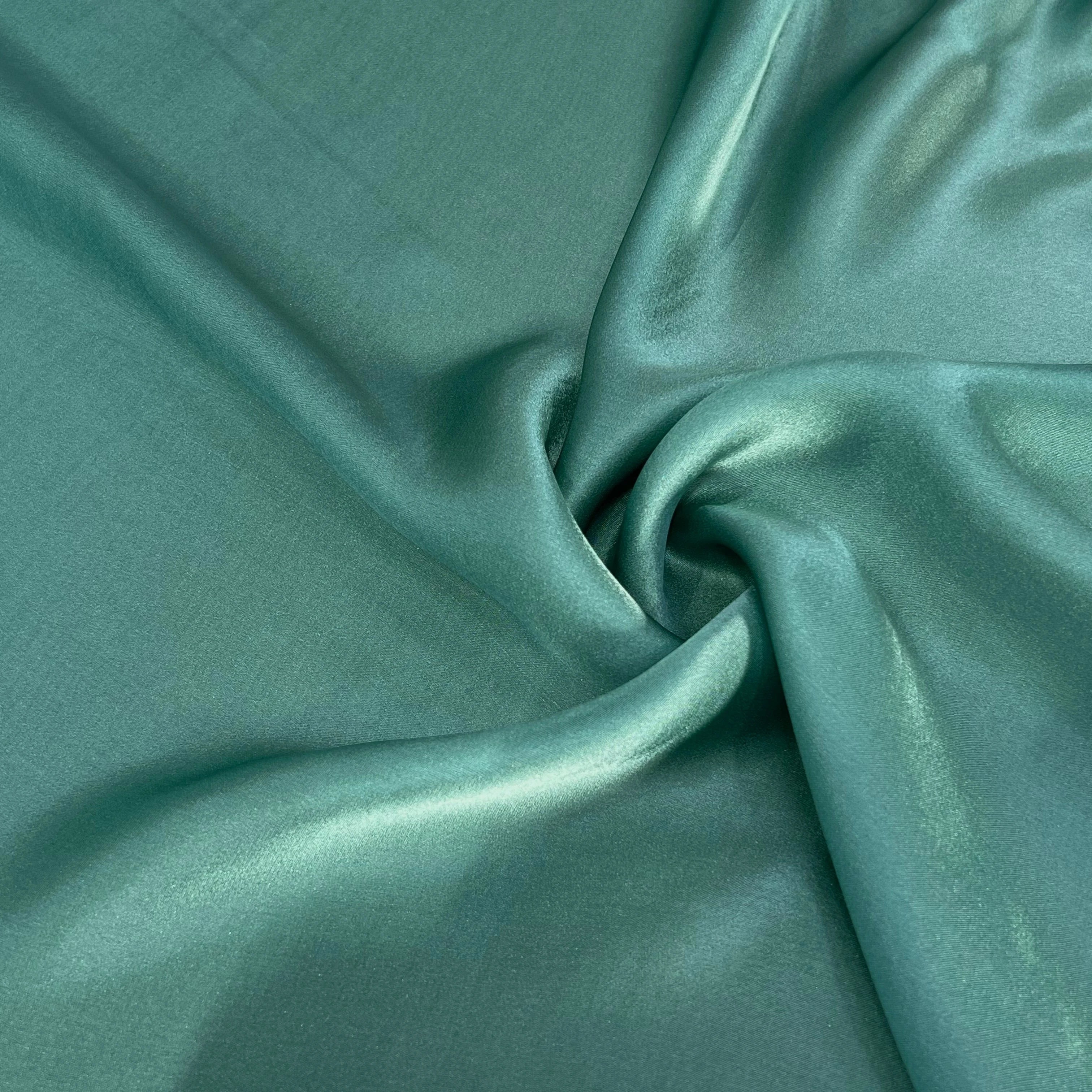 SATIN DE SOIE FLUIDE 100% SOIE VERT VENITIAN GREEN - My Little Coupon