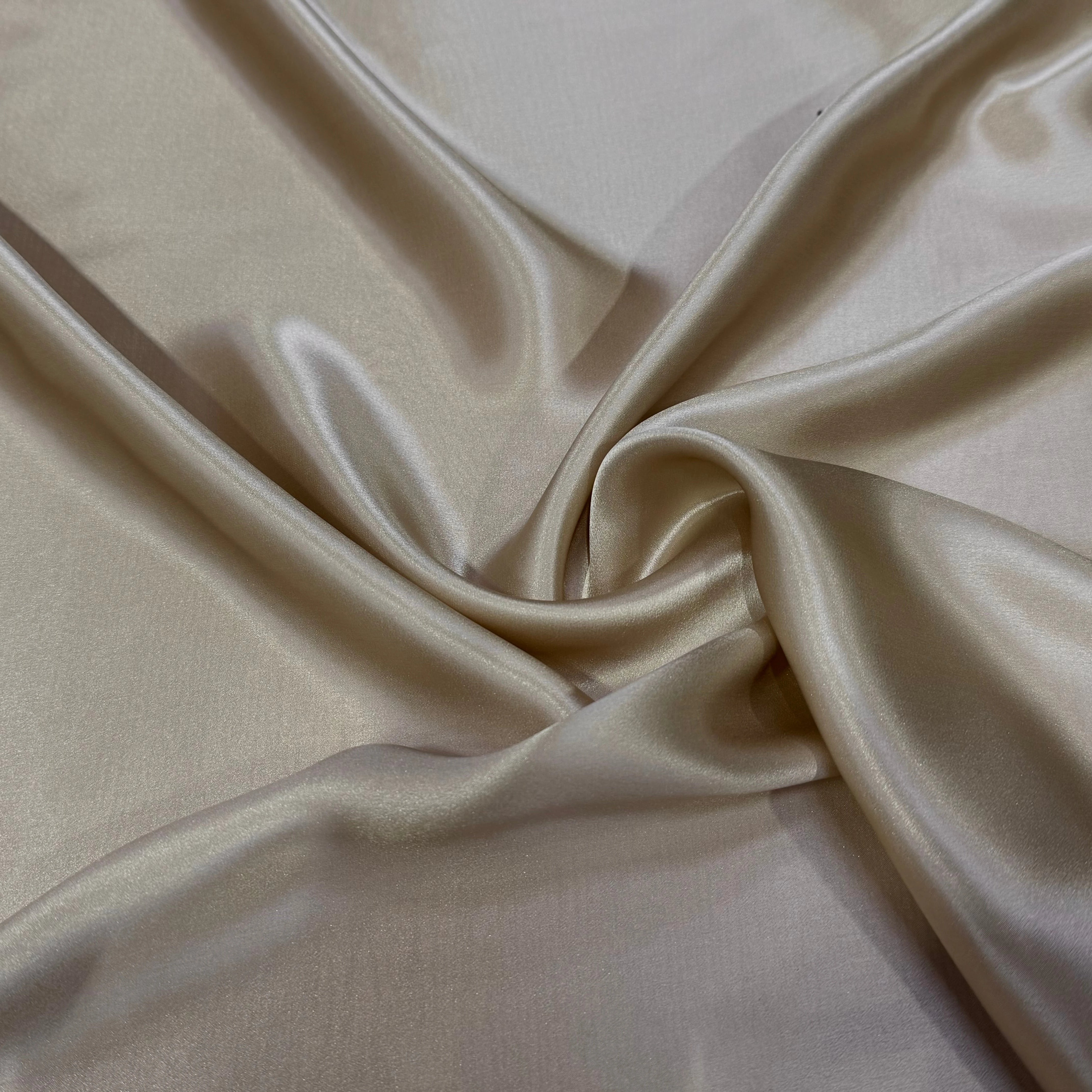 SATIN DE SOIE FLUIDE BEIGE OR 110CM - My Little Coupon