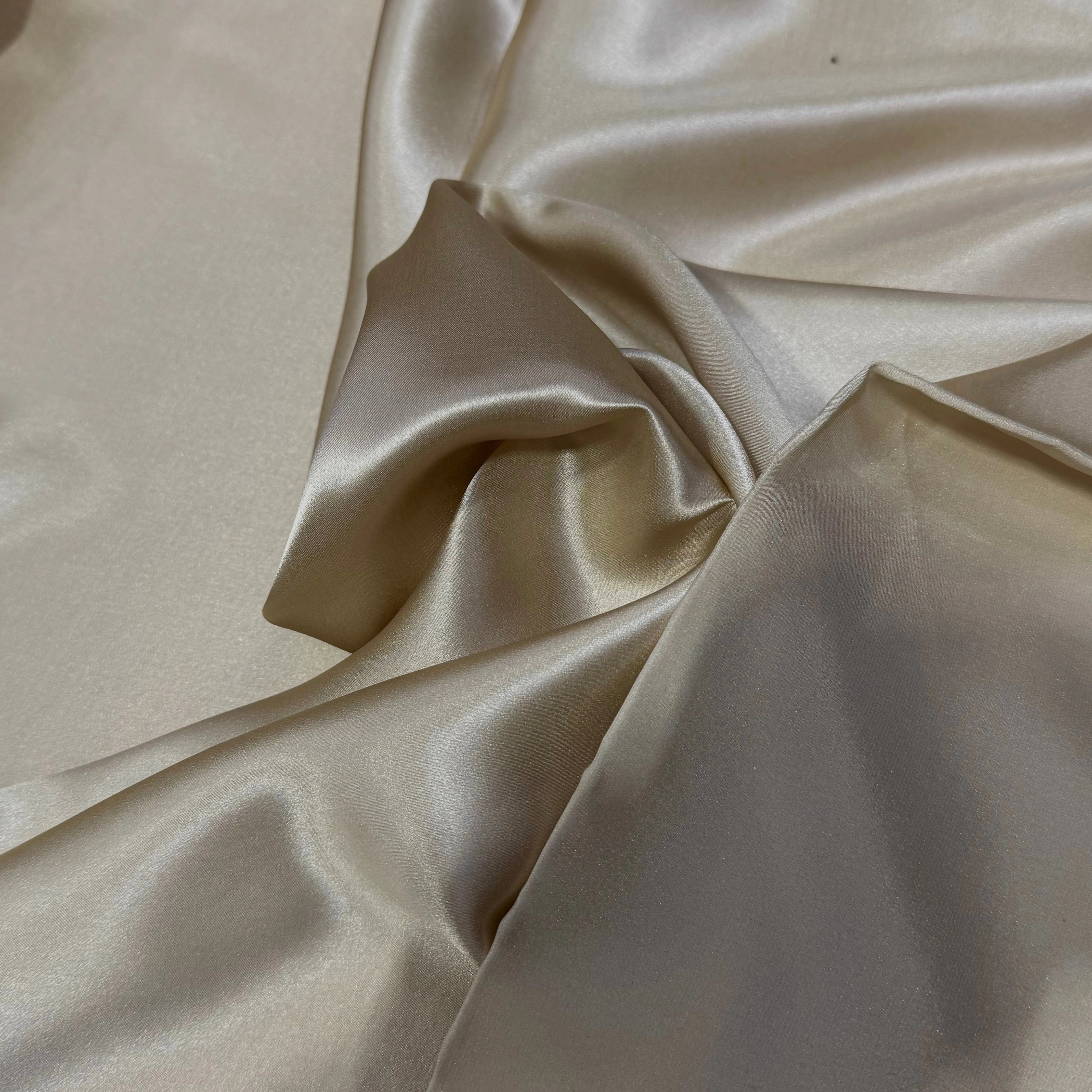 SATIN DE SOIE FLUIDE BEIGE OR 110CM - My Little Coupon
