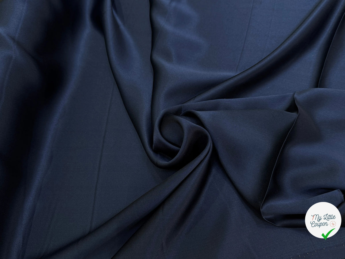 SATIN DE SOIE FLUIDE BLEU MARINE ULTRA CHIC - My Little Coupon