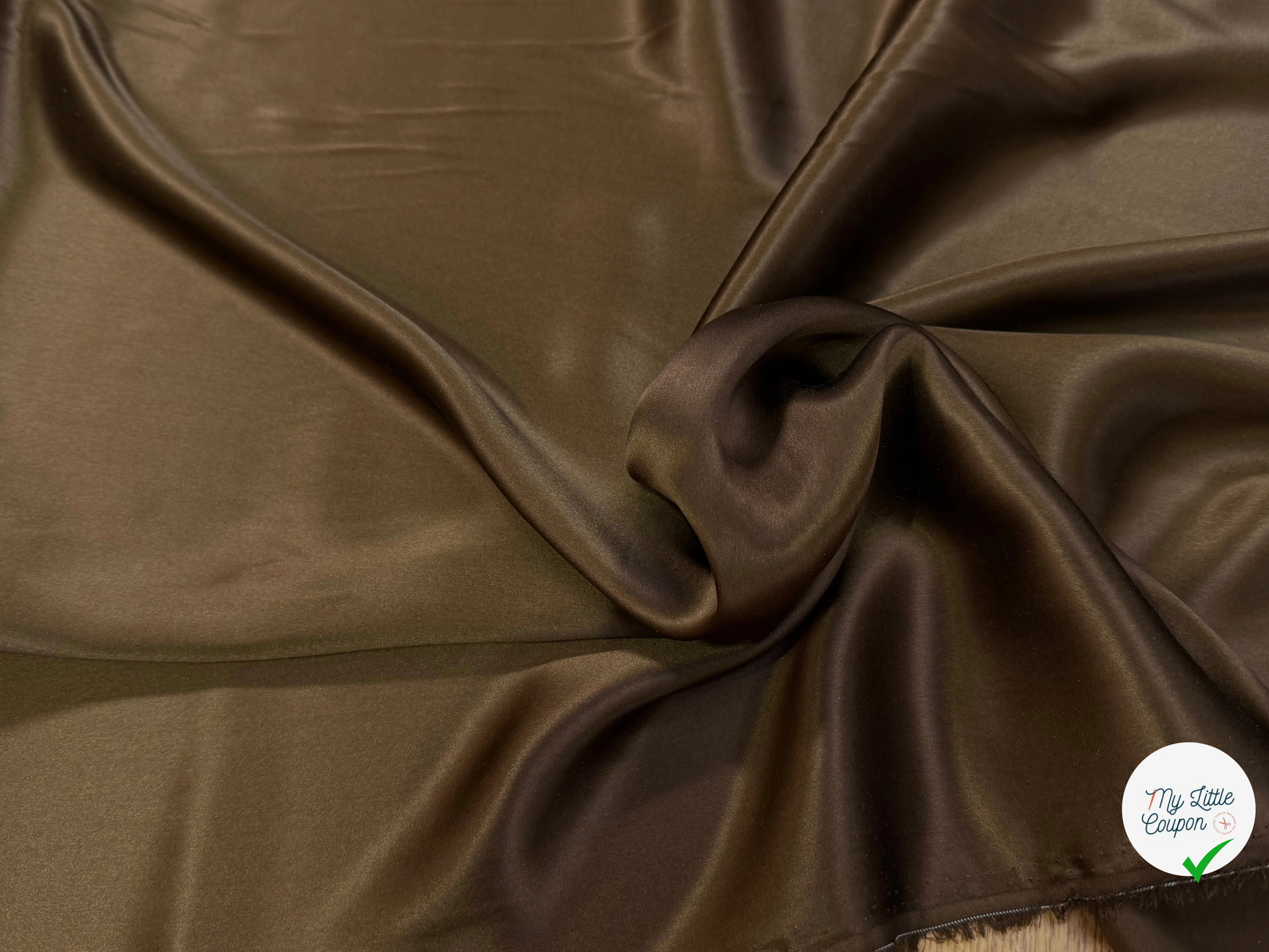 SATIN DE SOIE FLUIDE MARRON CHOCOLAT - My Little Coupon