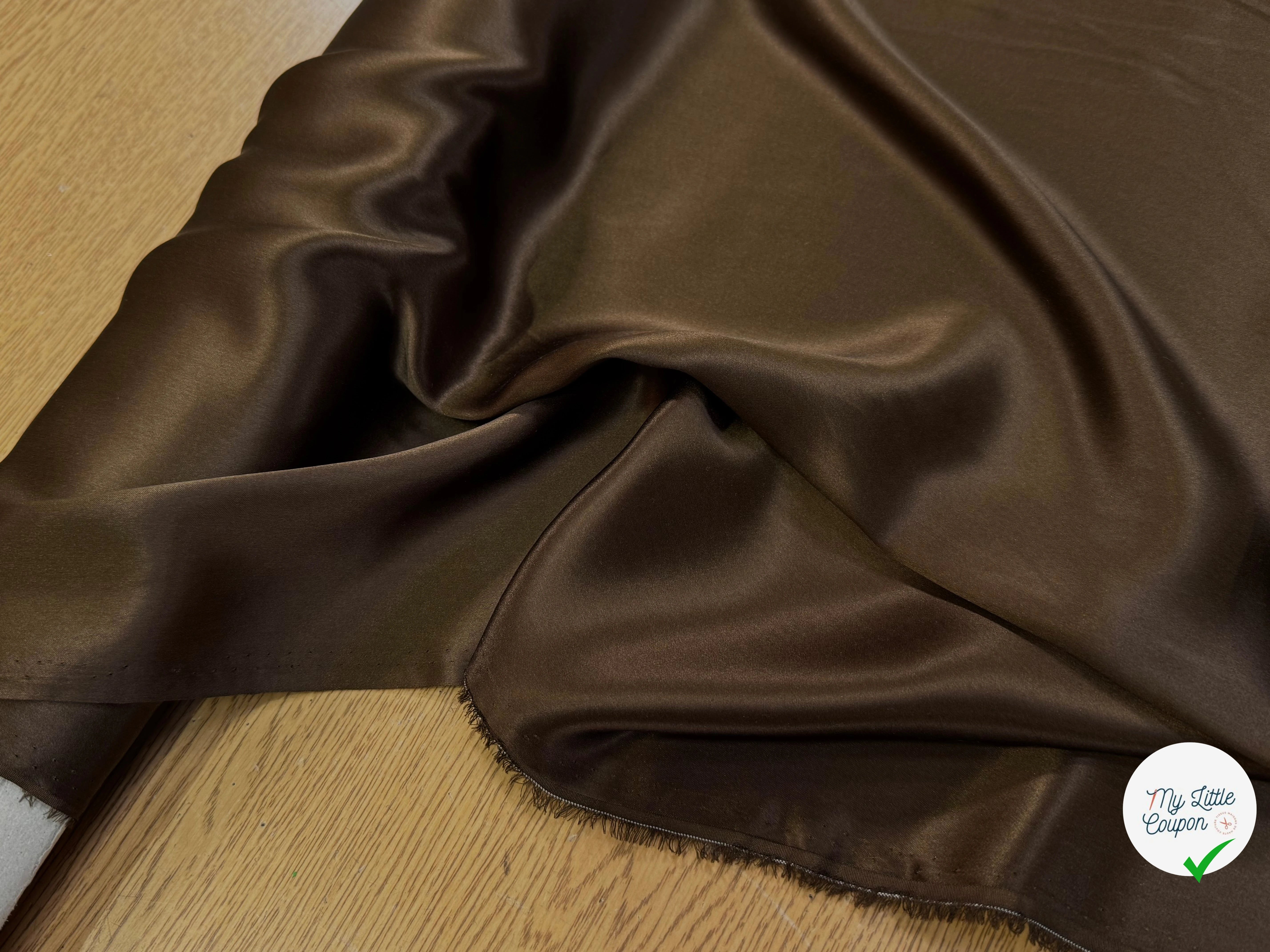 SATIN DE SOIE FLUIDE MARRON CHOCOLAT - My Little Coupon