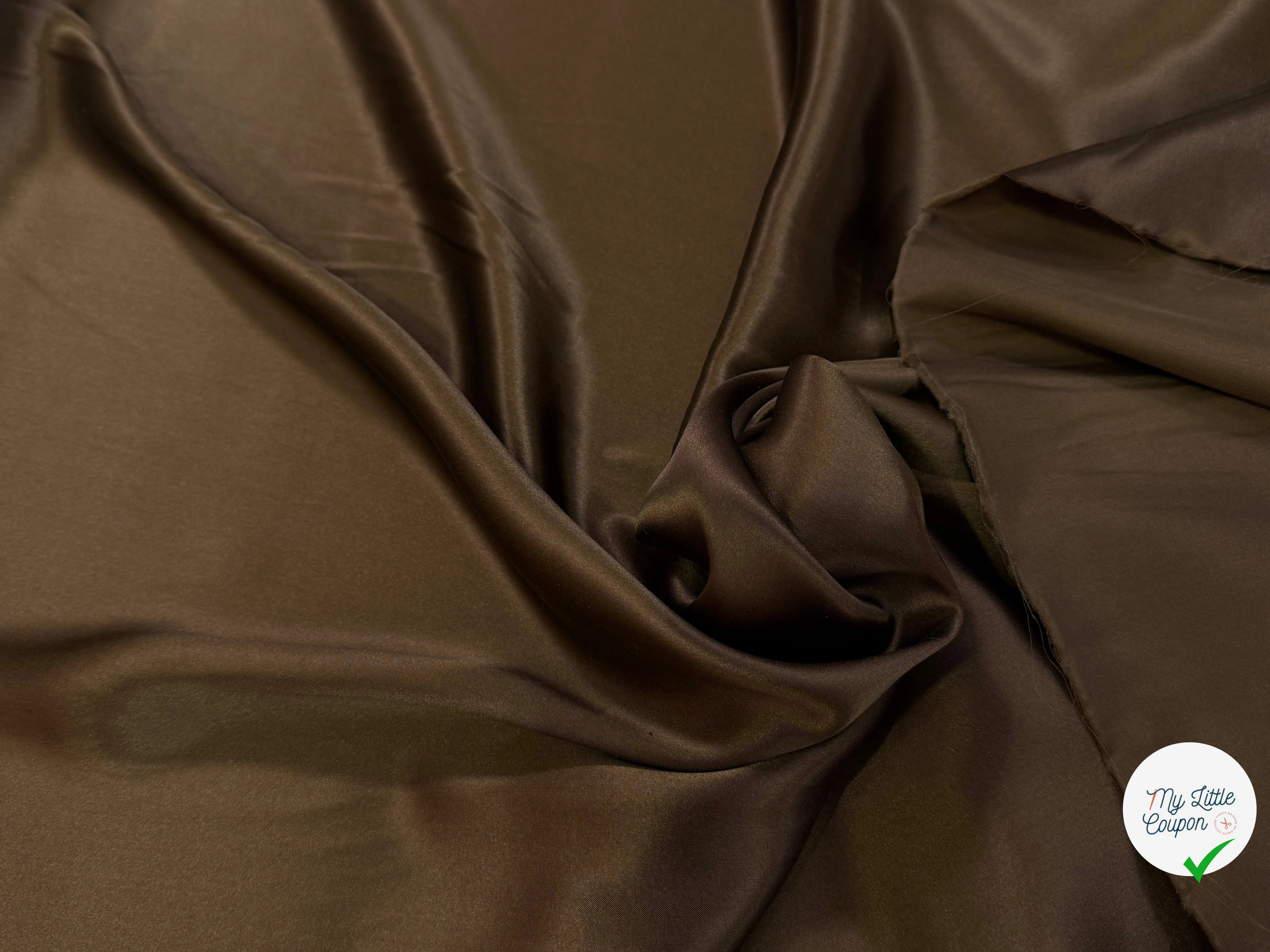 SATIN DE SOIE FLUIDE MARRON CHOCOLAT - My Little Coupon