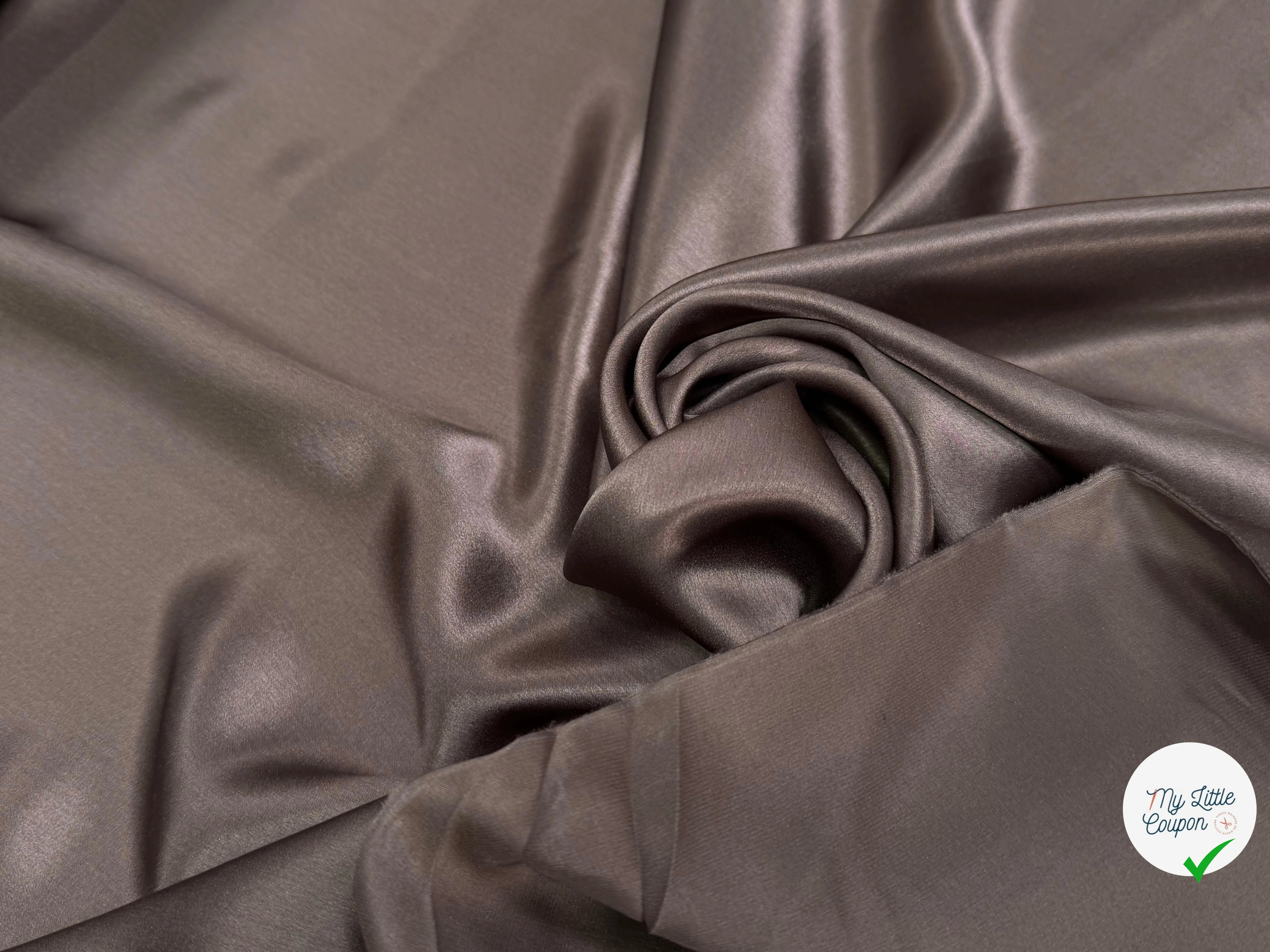 SATIN DE SOIE FLUIDE MARRON - My Little Coupon