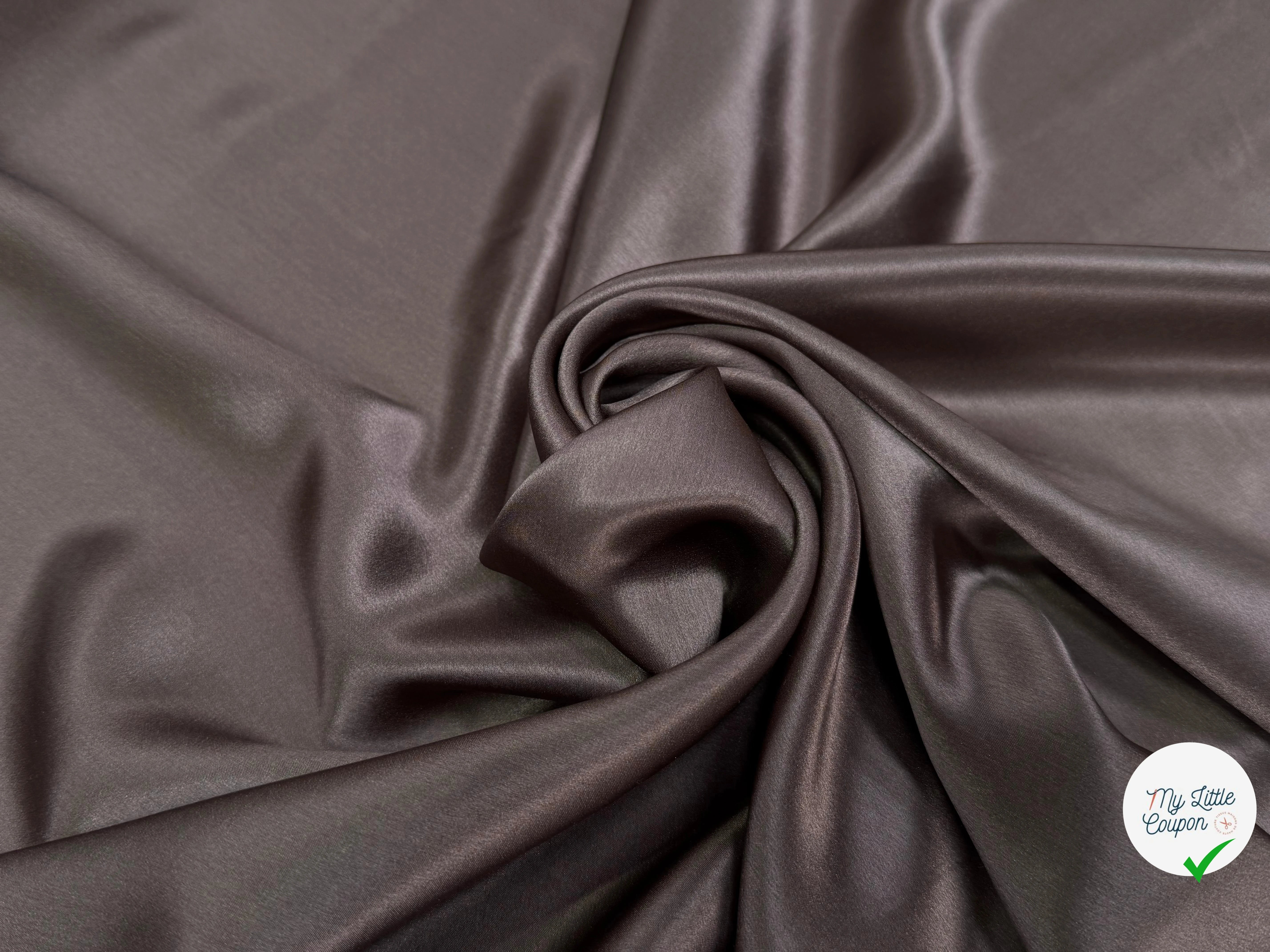 SATIN DE SOIE FLUIDE MARRON - My Little Coupon