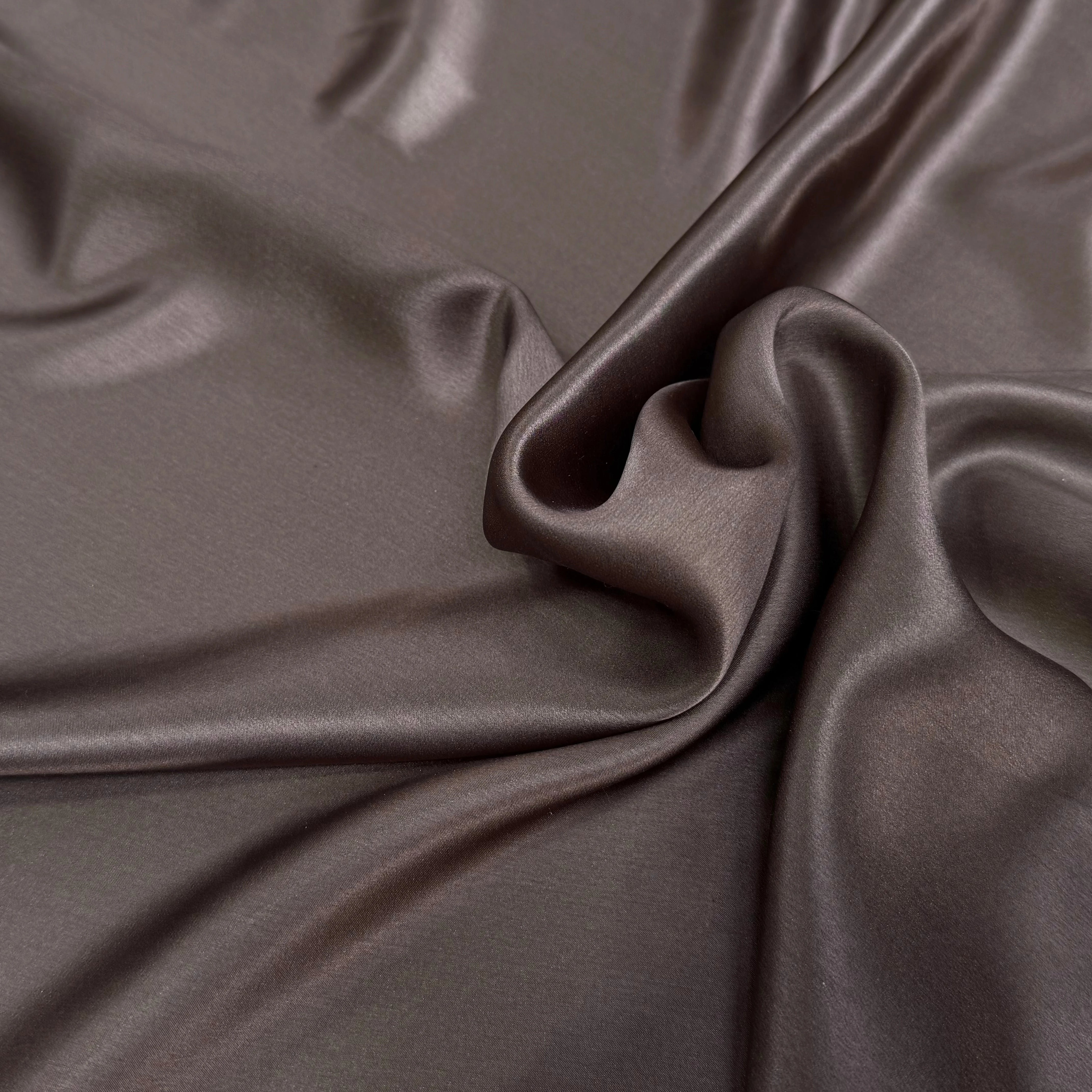 SATIN DE SOIE FLUIDE MARRON - My Little Coupon