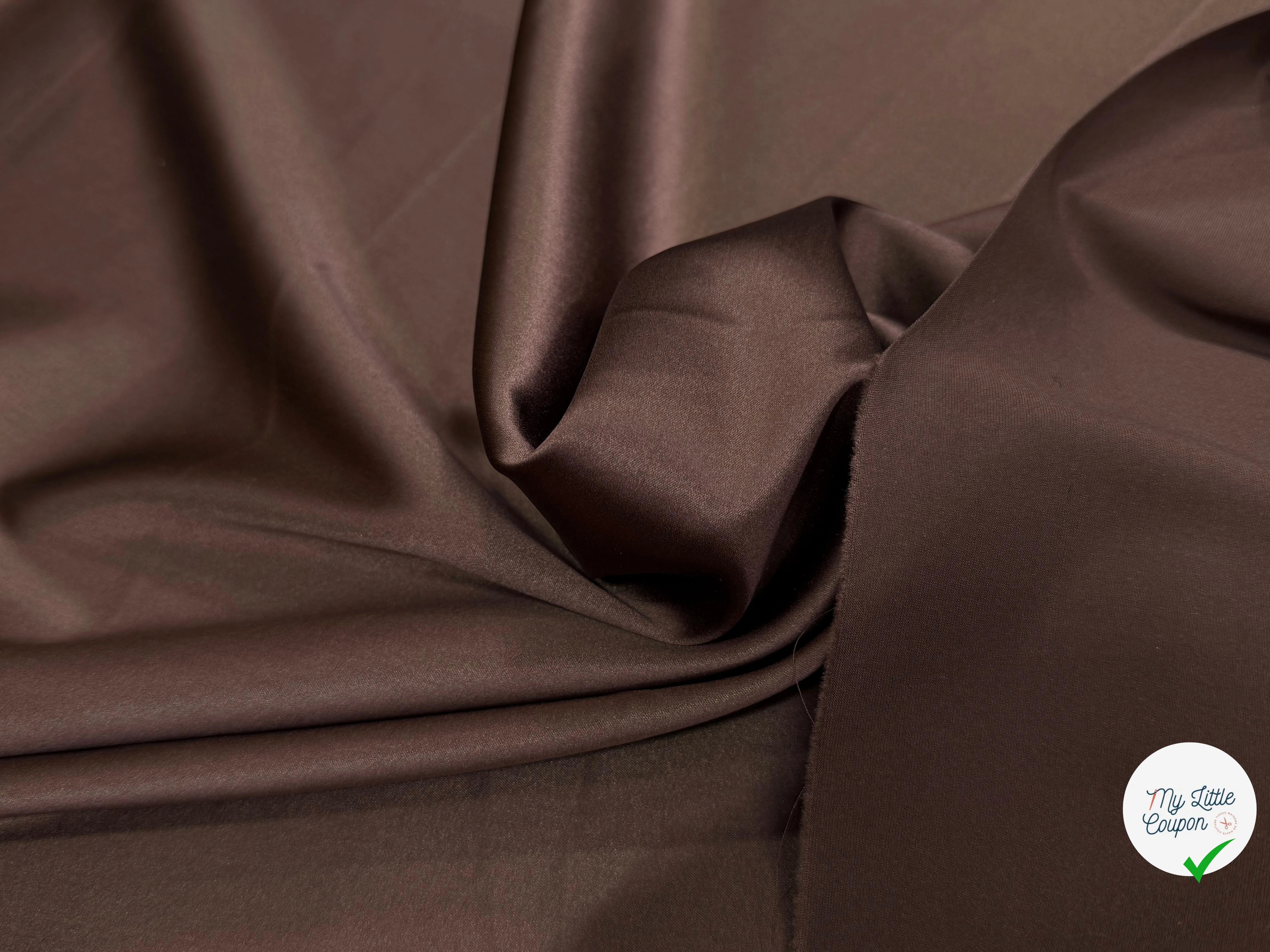 SATIN DE SOIE FLUIDE MARRON ROUX - My Little Coupon