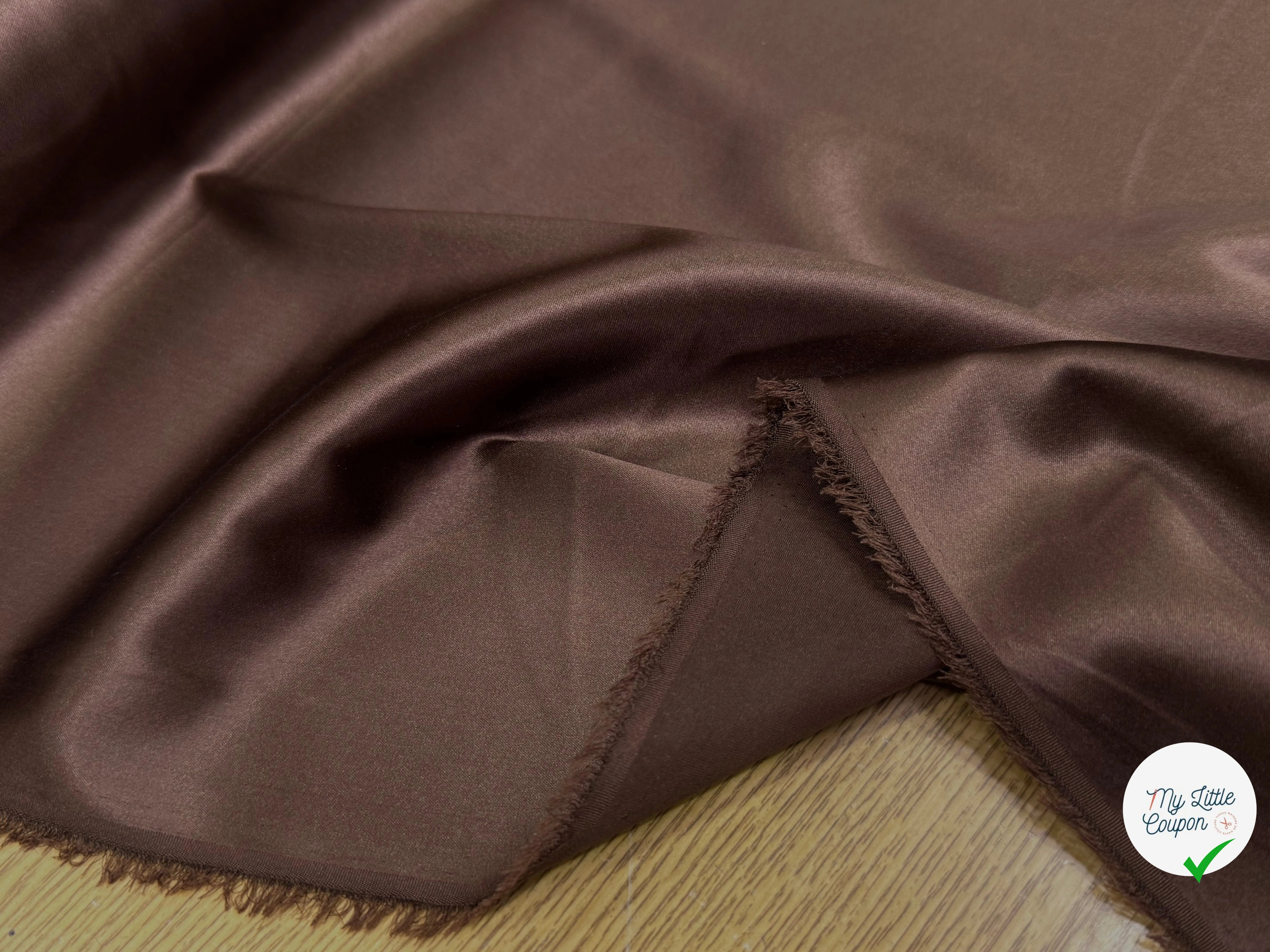 SATIN DE SOIE FLUIDE MARRON ROUX - My Little Coupon
