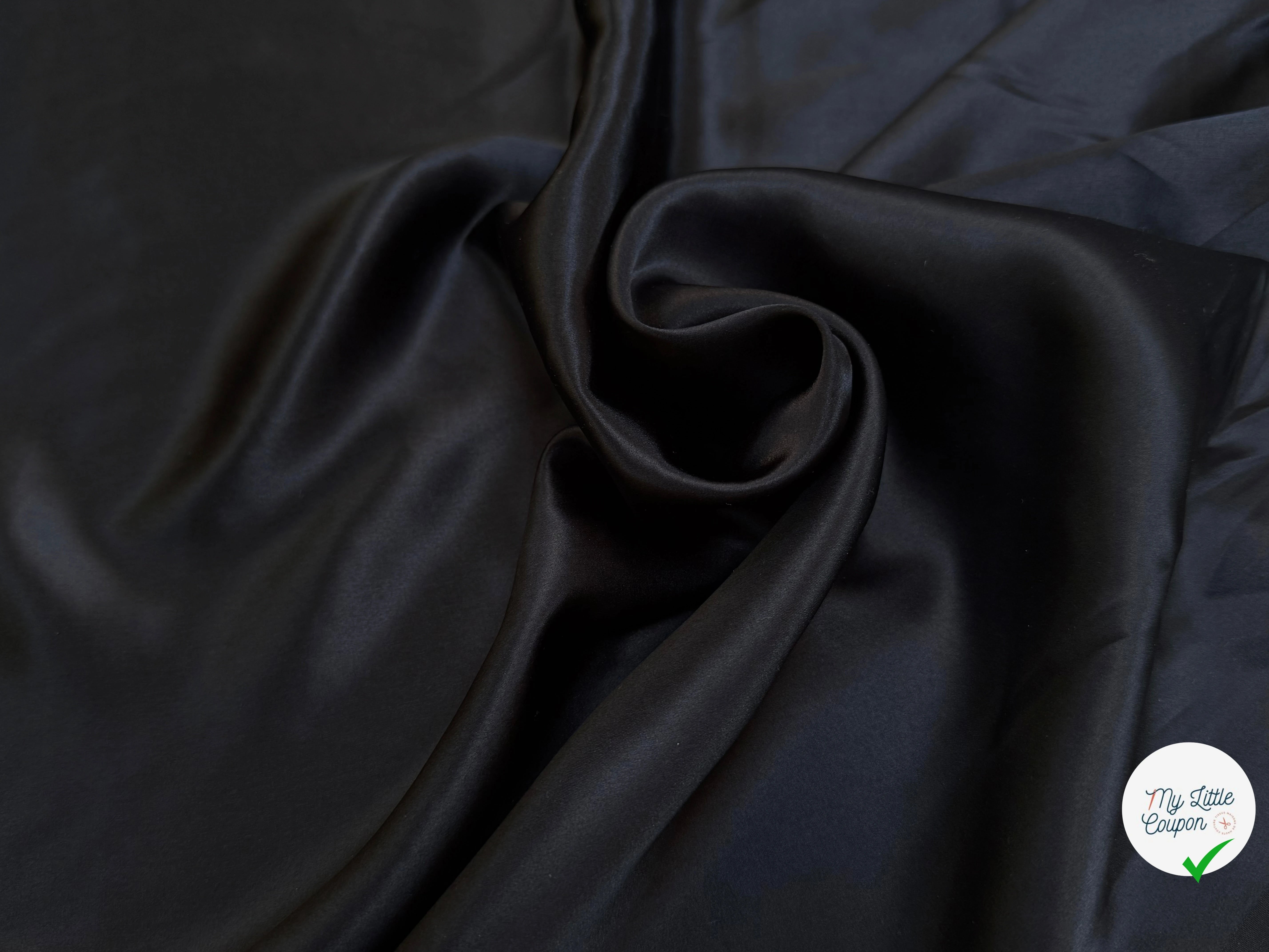 SATIN DE SOIE FLUIDE NOIR 110CM - My Little Coupon