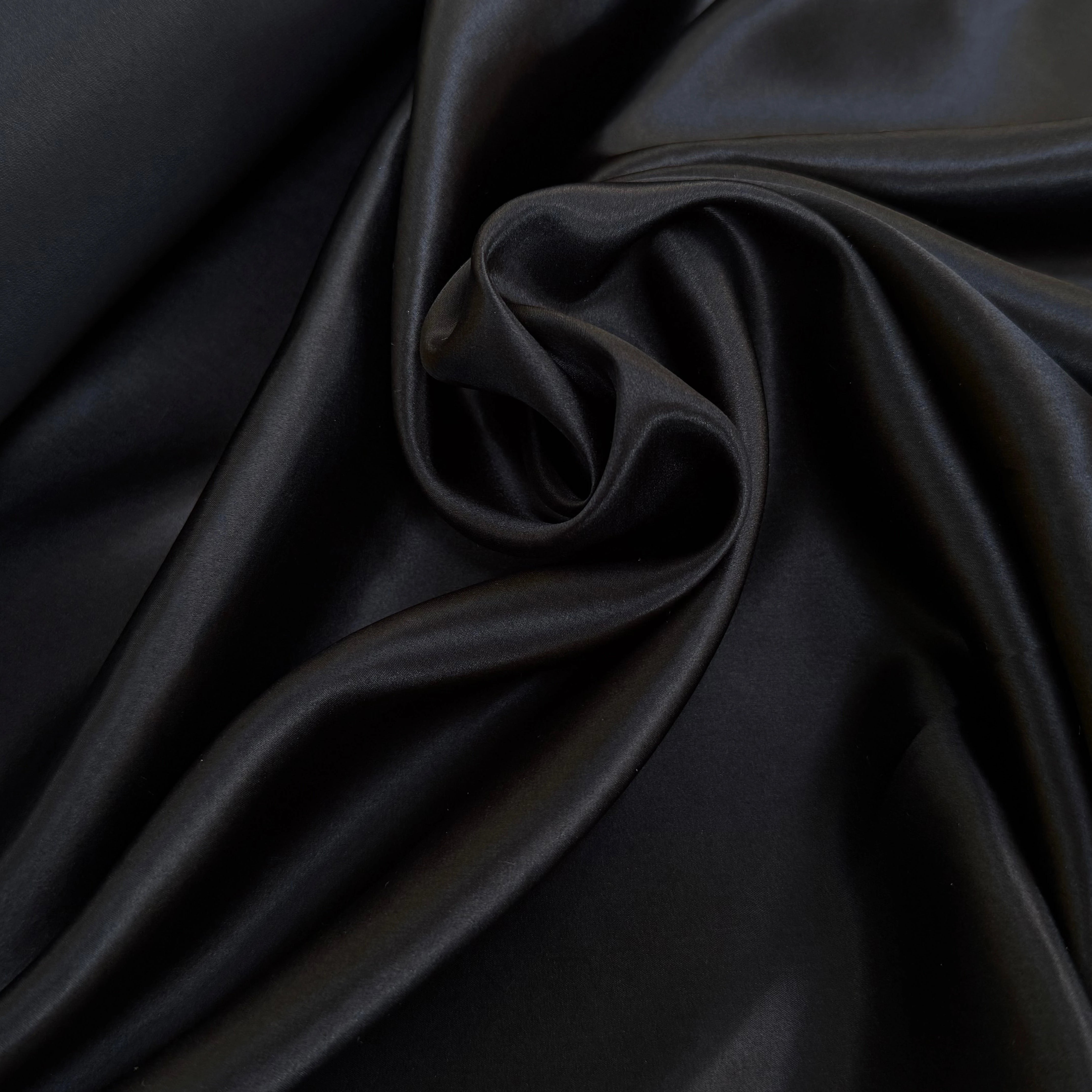 SATIN DE SOIE FLUIDE NOIR 110CM - My Little Coupon