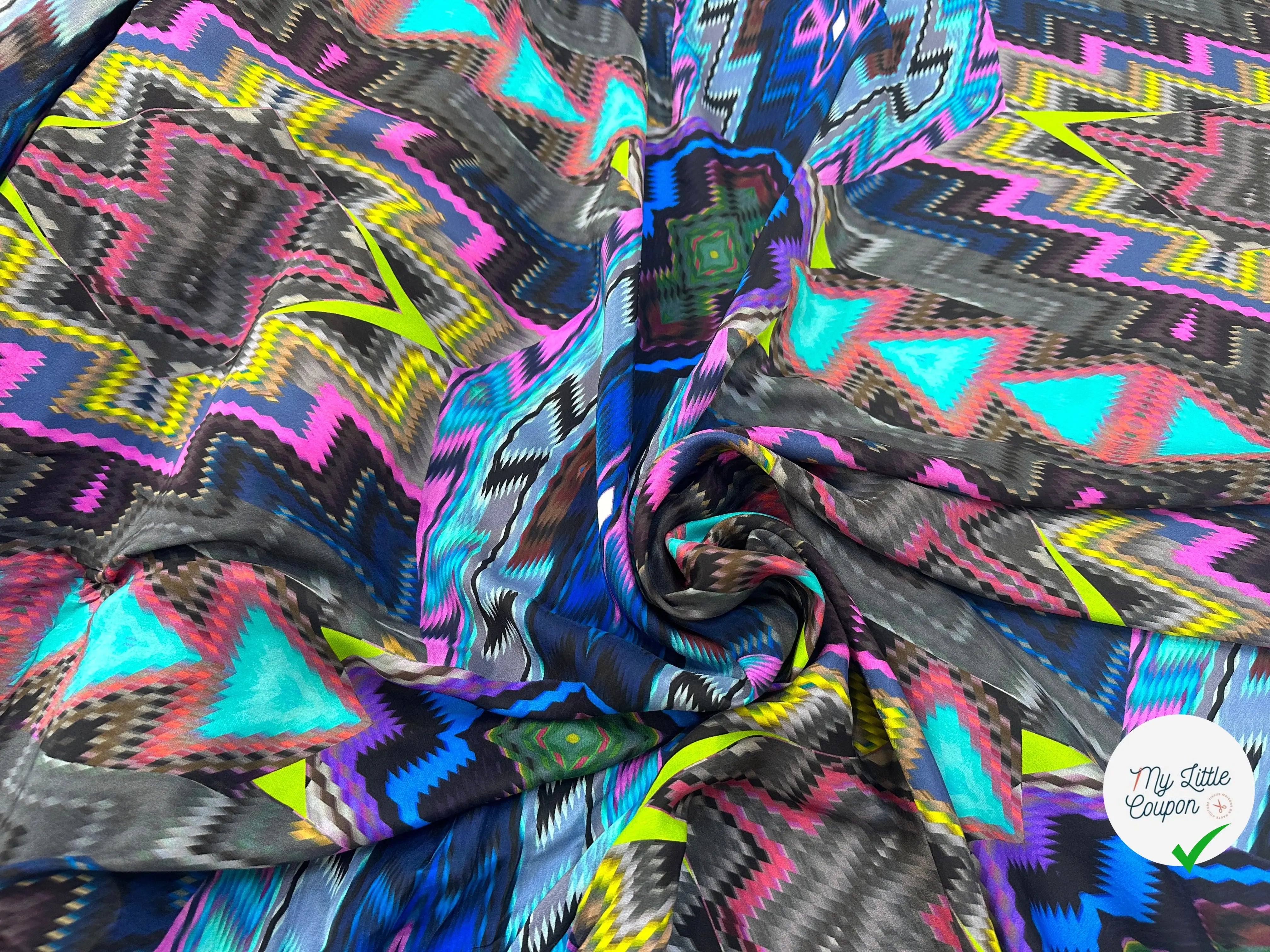 SATIN DE SOIE ITALIE CRÉATEUR GÉOMÉTRIE - My Little Coupon