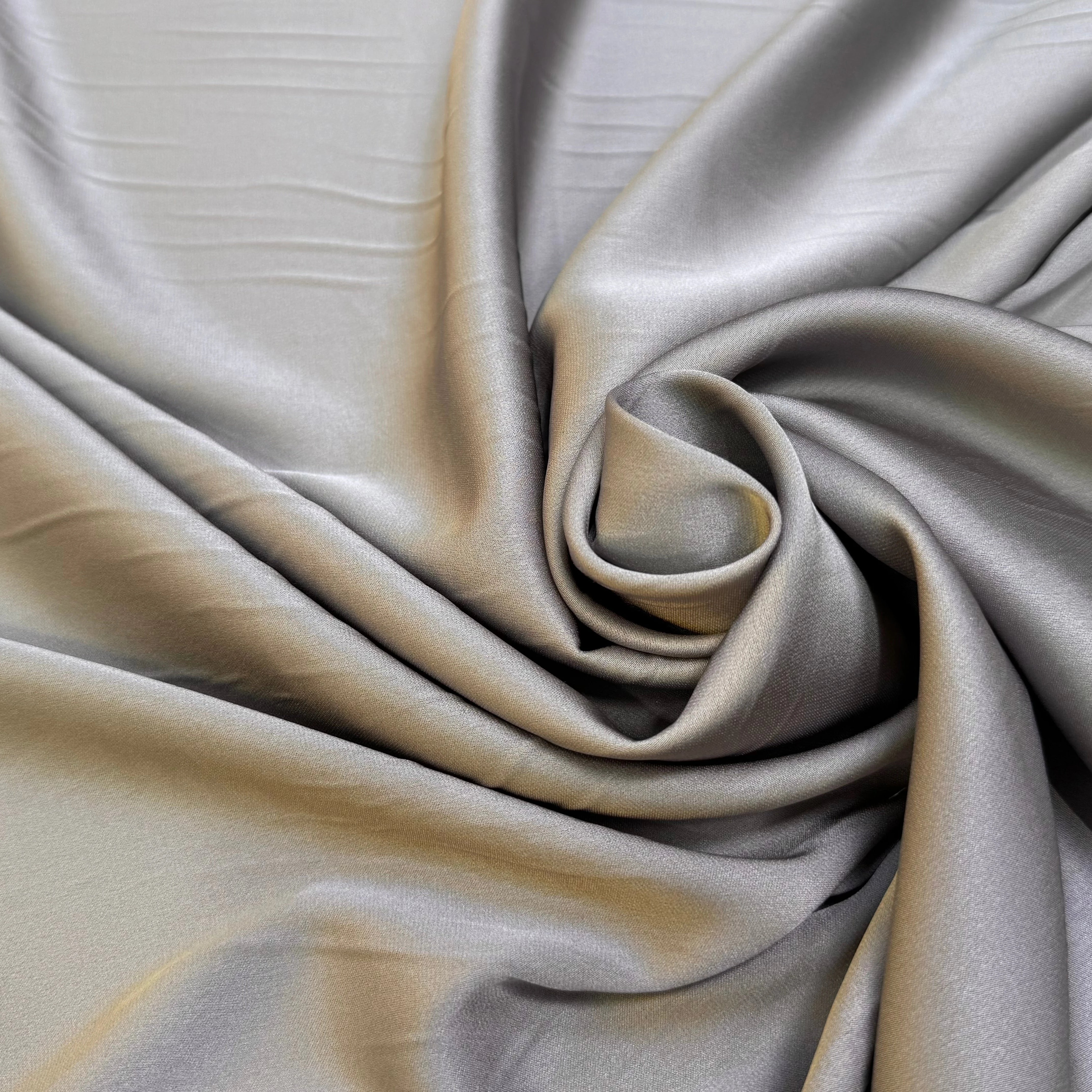 SATIN DE SOIE LOURD STRETCH 22 MOMME GRIS MÉTAL - My Little Coupon