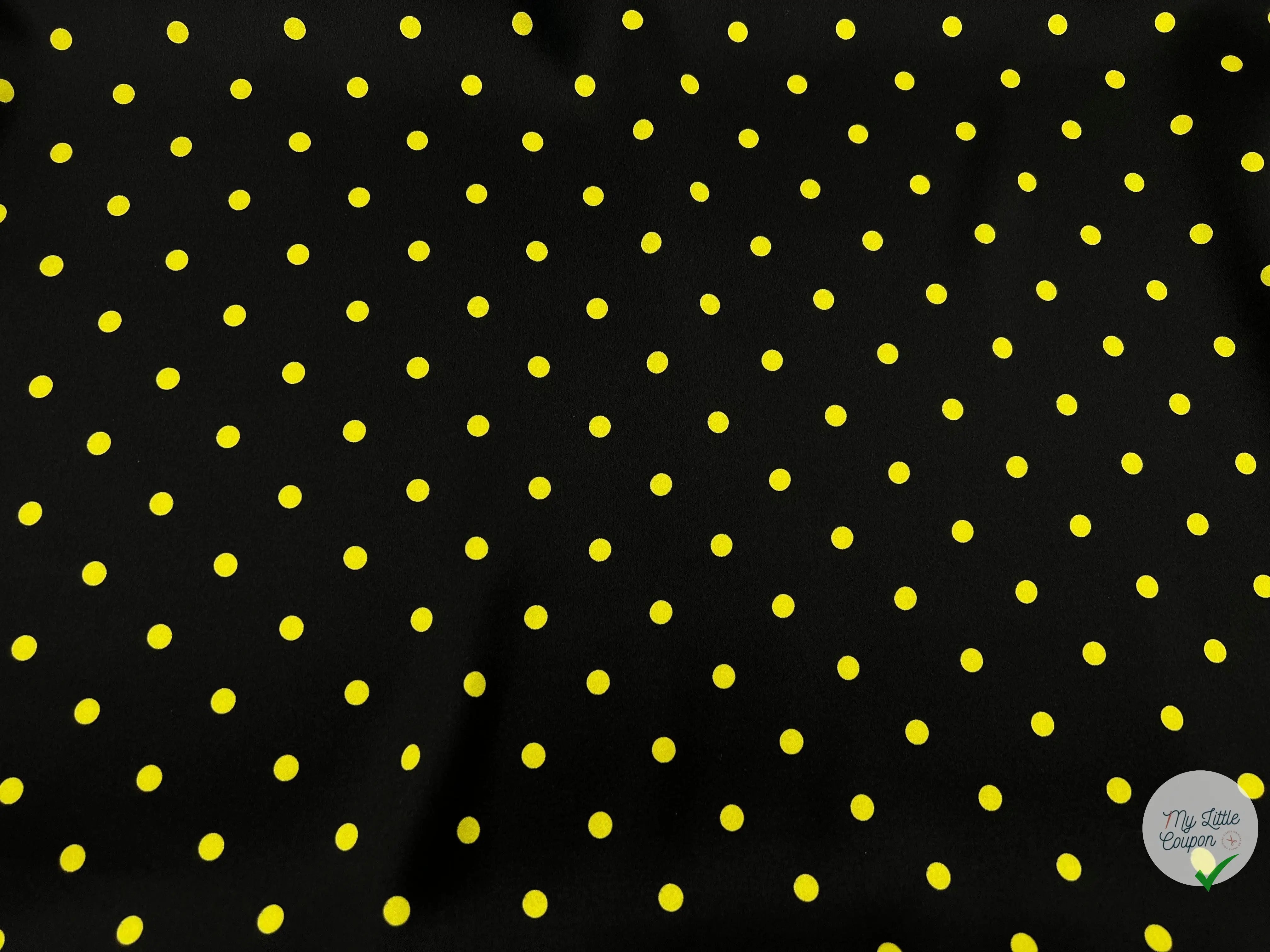 SATIN DE SOIE PETITS POIS JAUNES CITRON DE SICILE - My Little Coupon - tissu - coudre