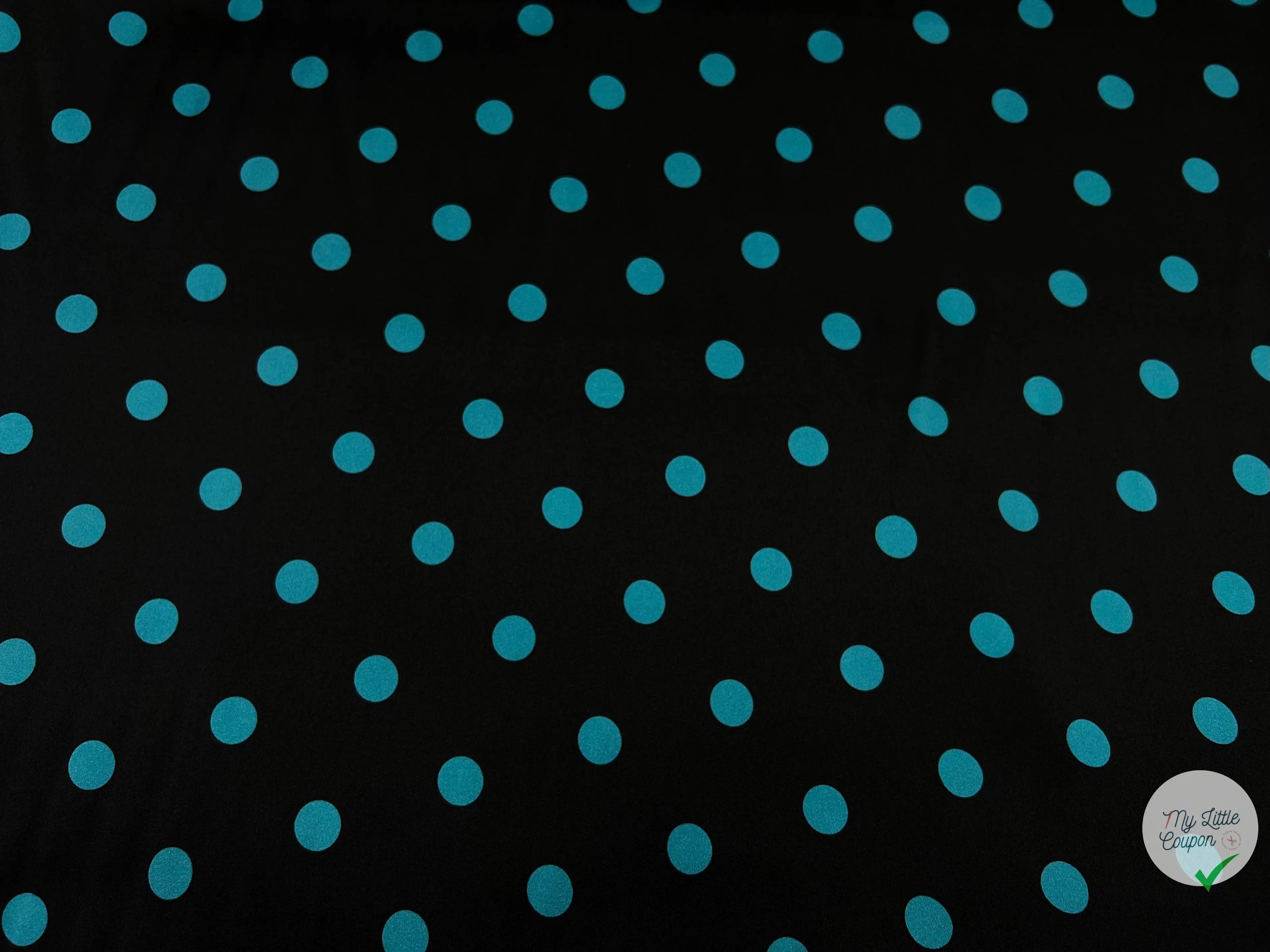 SATIN DE SOIE PETITS POIS TURQUOISES LAGOON - coupon de tissu de 3 mètres - My Little Coupon - tissu - coudre