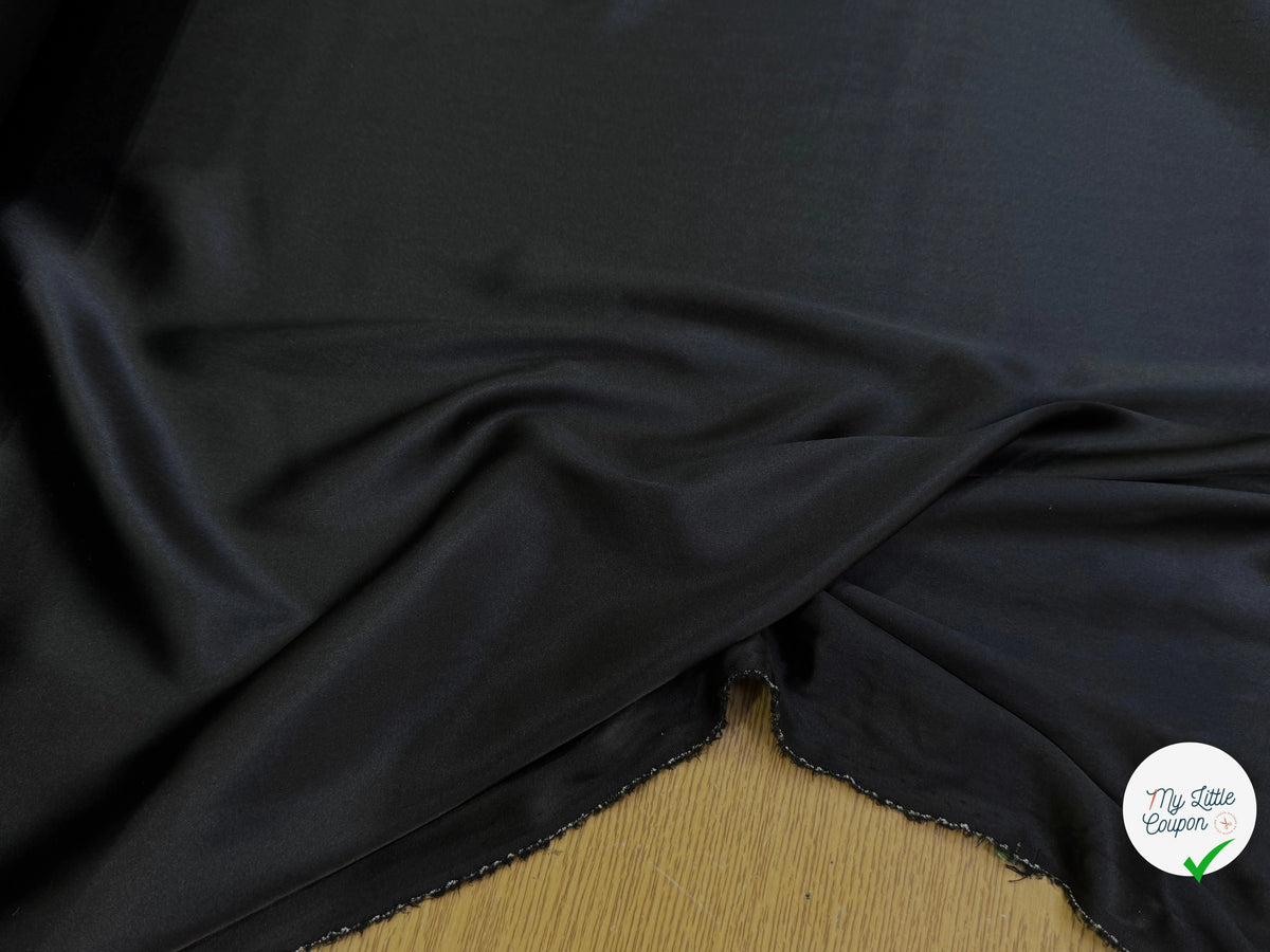 SATIN DE SOIE STRETCH FLUIDE NOIR PREMIUM - My Little Coupon