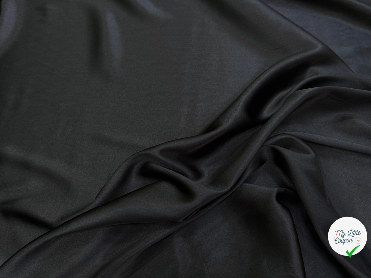 SATIN DE SOIE STRETCH FLUIDE NOIR PREMIUM - My Little Coupon