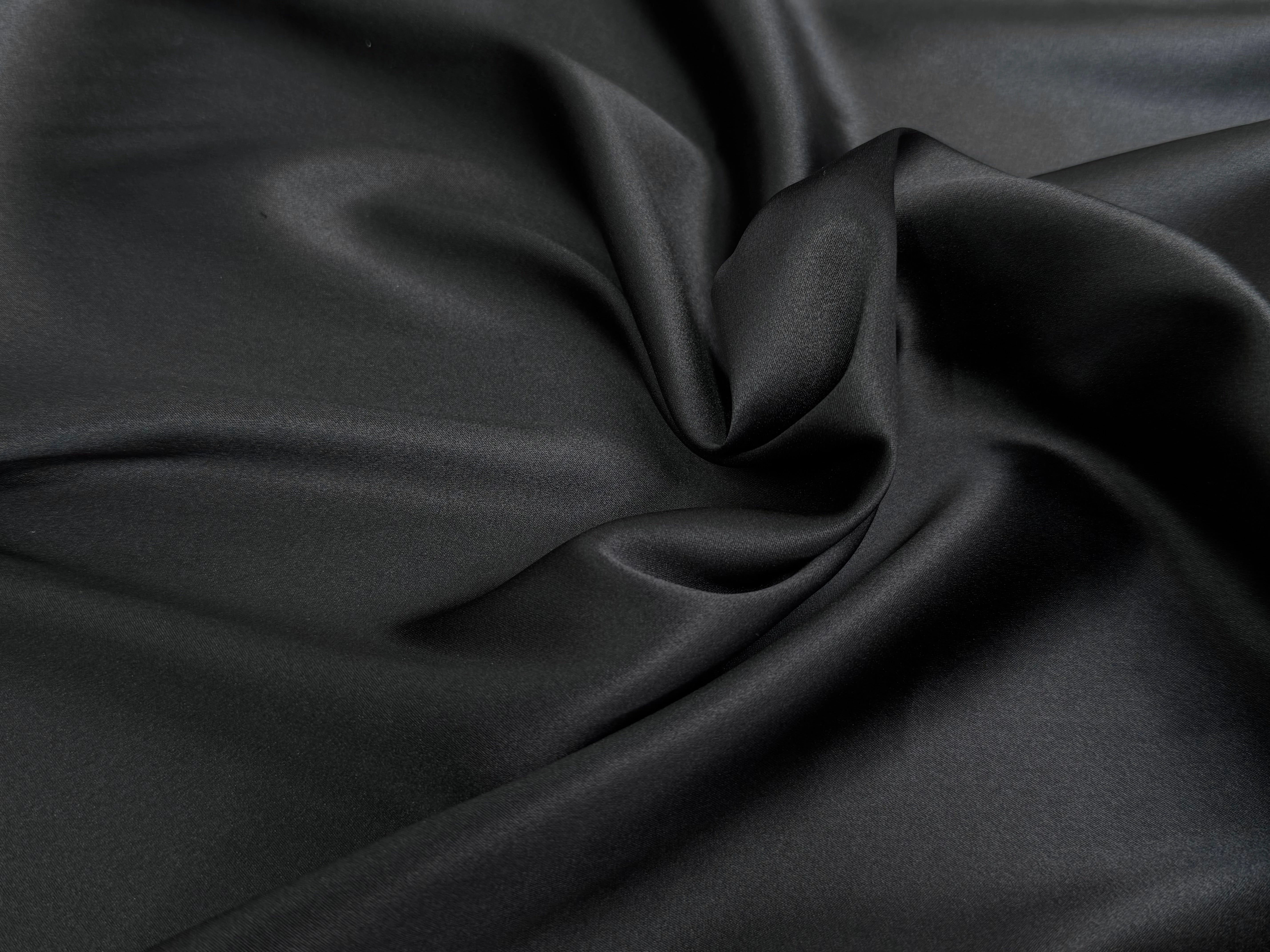 SATIN DE SOIE ULTRA STRETCH LAIZE 100 NOIR ET 96% SOIE - My Little Coupon