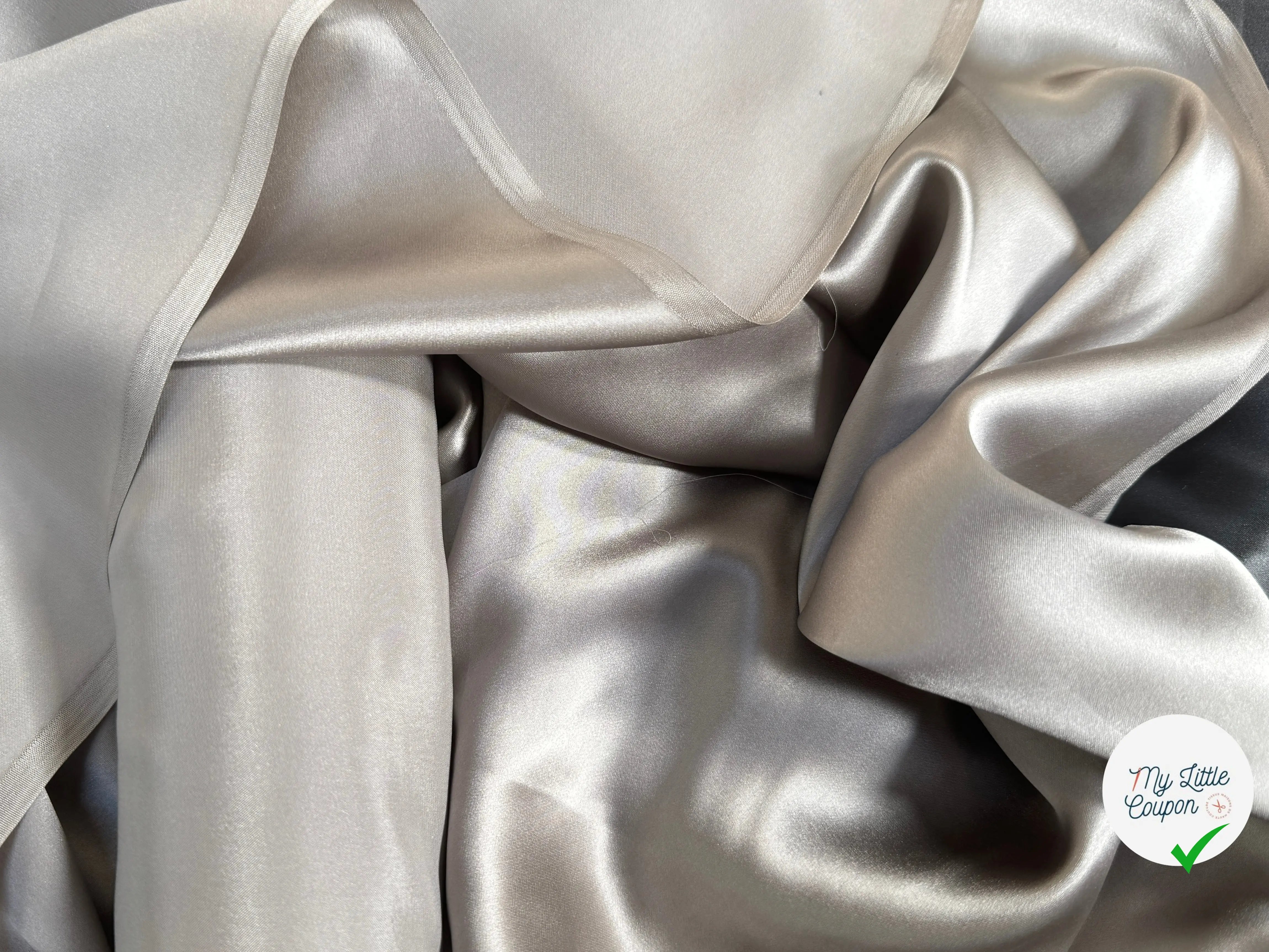 SATIN DE SOIE UNI BEIGE PABLO - My Little Coupon