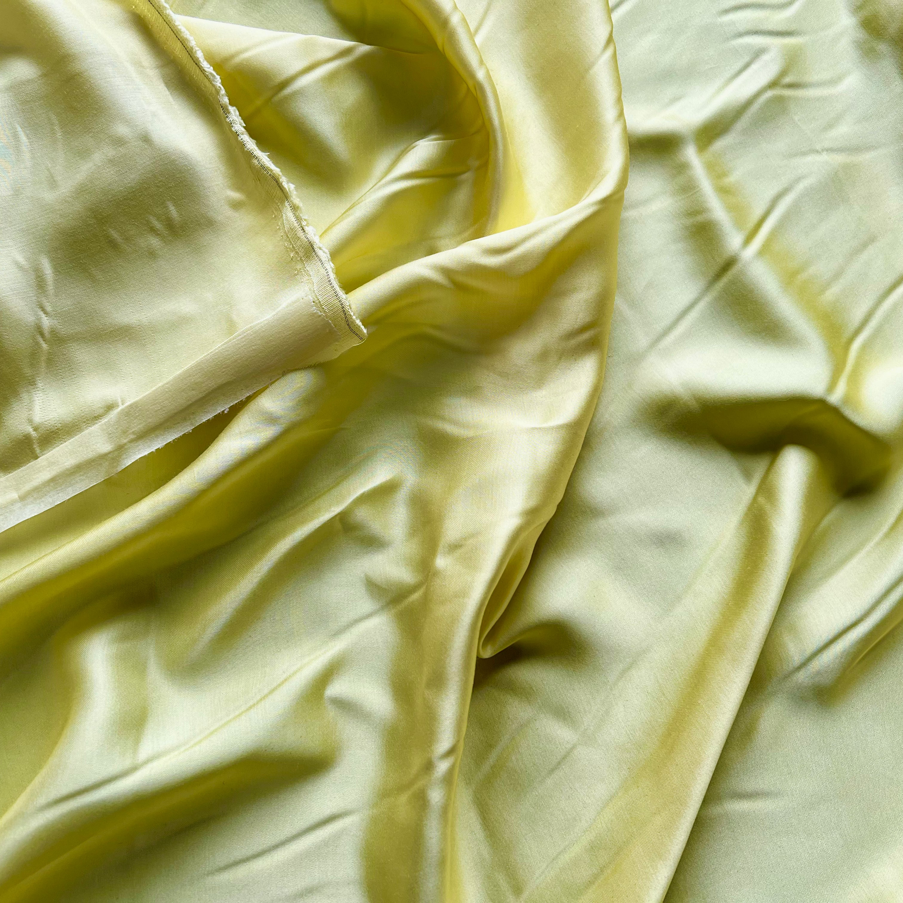 SATIN DE VISCOSE JAUNE CITRON - My Little Coupon