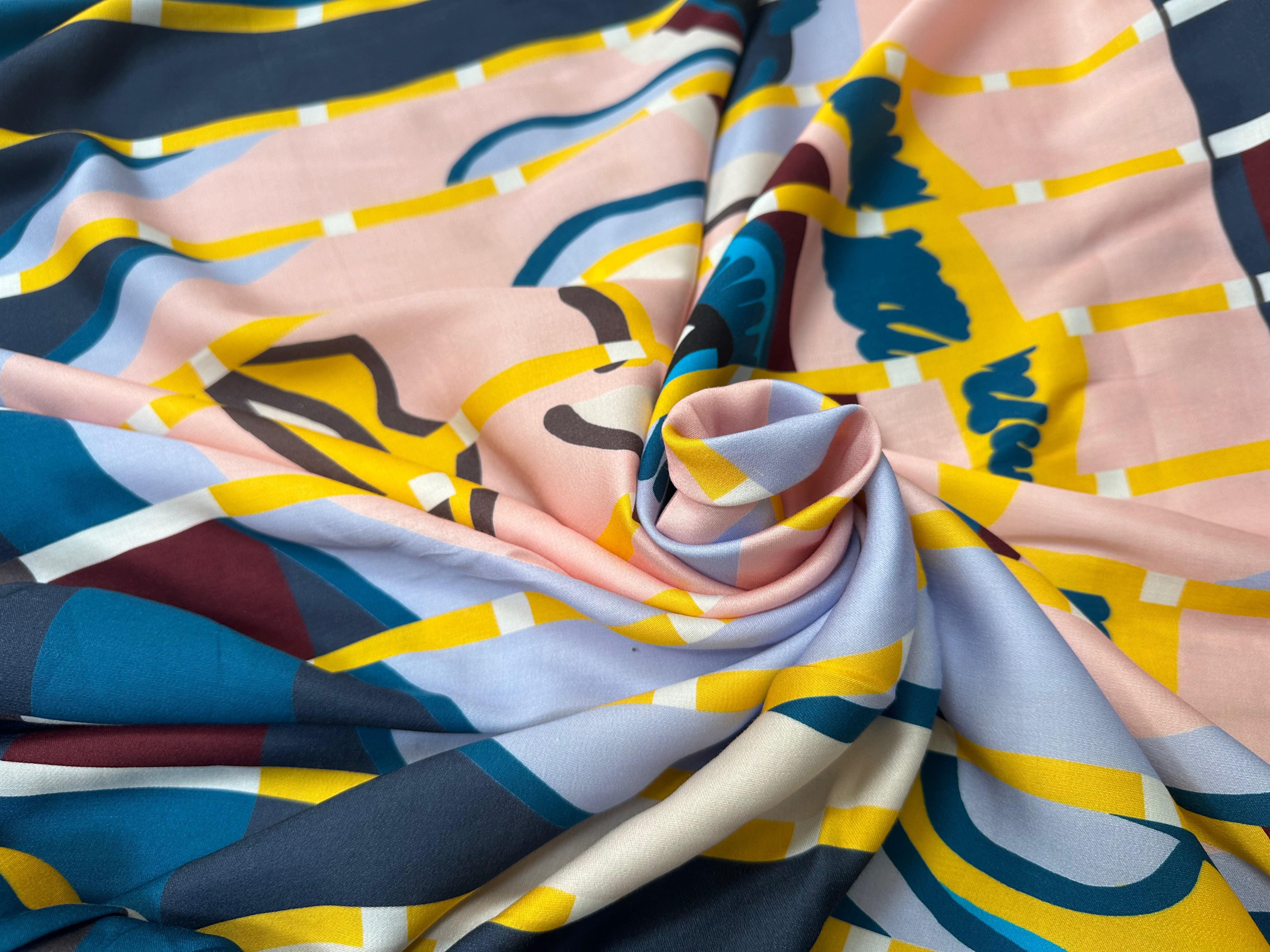 SATIN DE VISCOSE JOLI VISAGE JAUNE - My Little Coupon