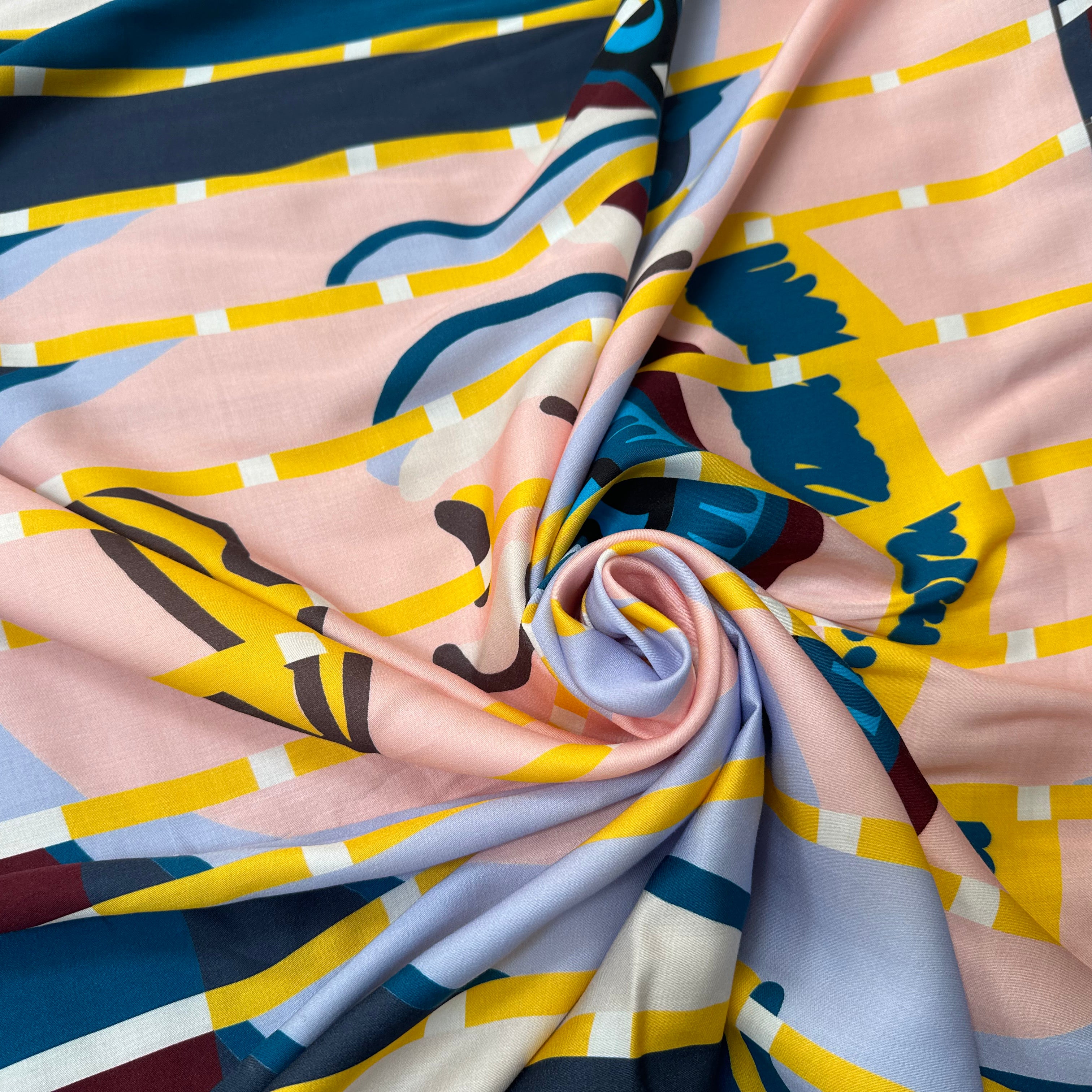 SATIN DE VISCOSE JOLI VISAGE JAUNE - My Little Coupon