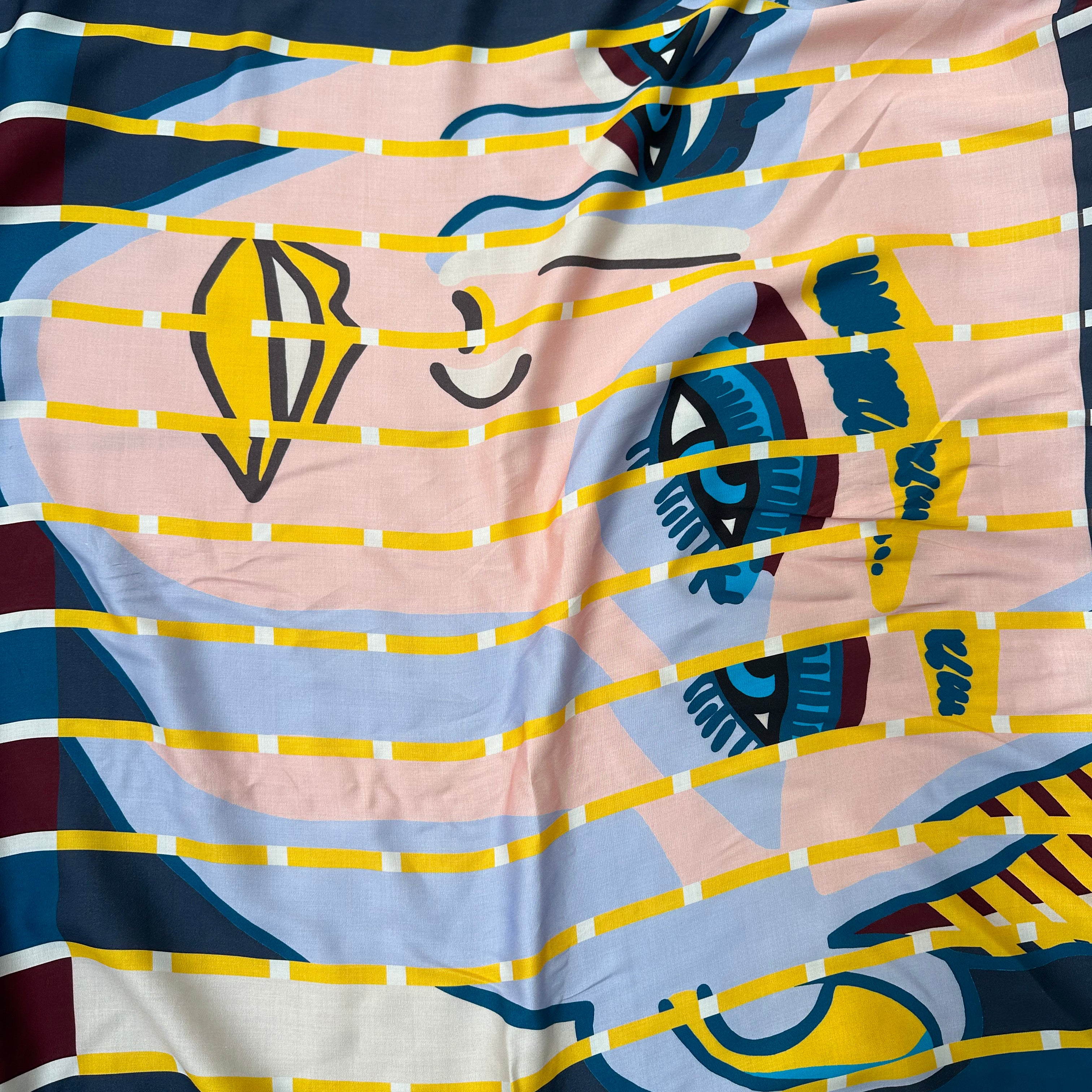 SATIN DE VISCOSE JOLI VISAGE JAUNE - My Little Coupon