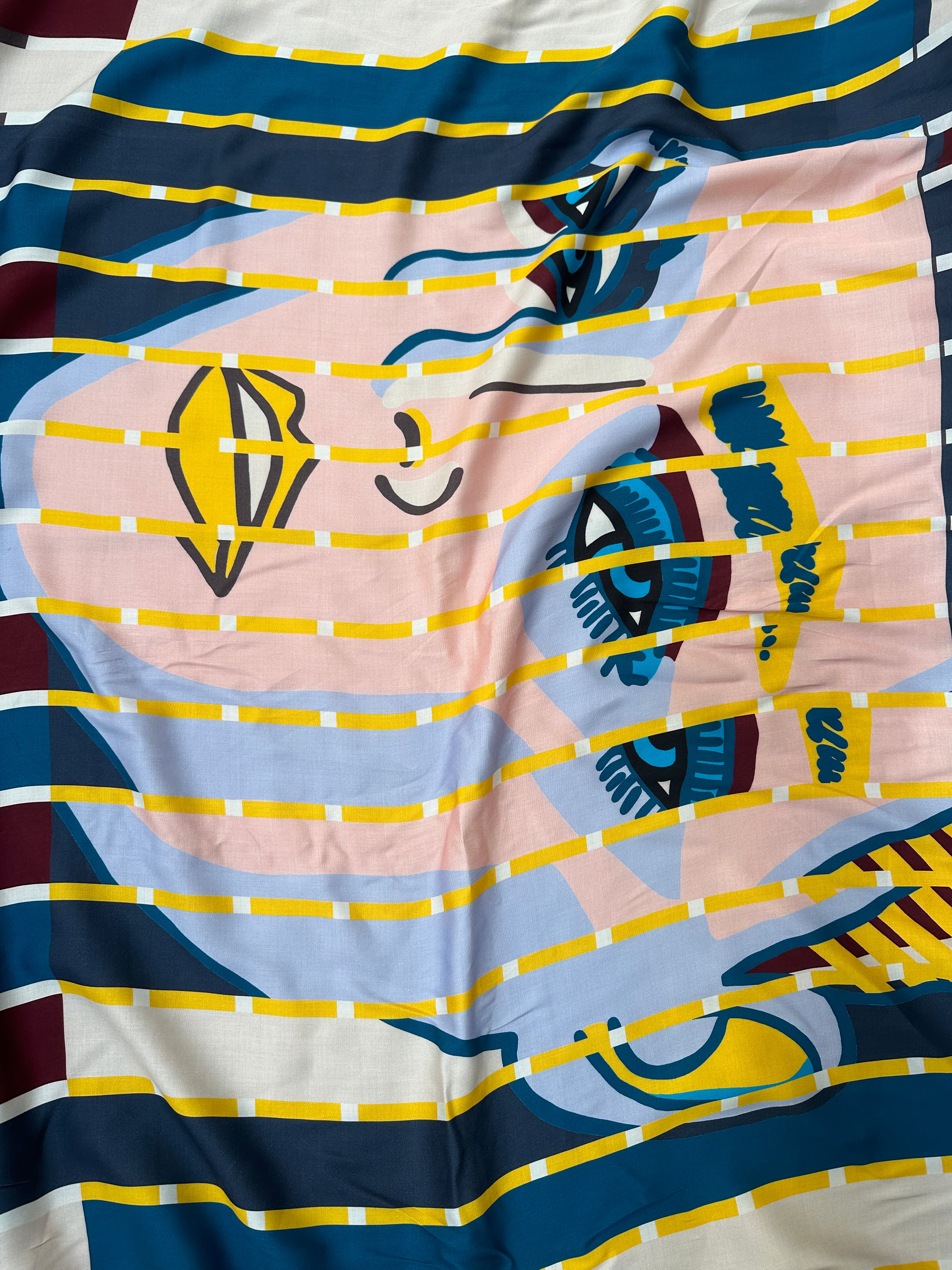 SATIN DE VISCOSE JOLI VISAGE JAUNE - My Little Coupon