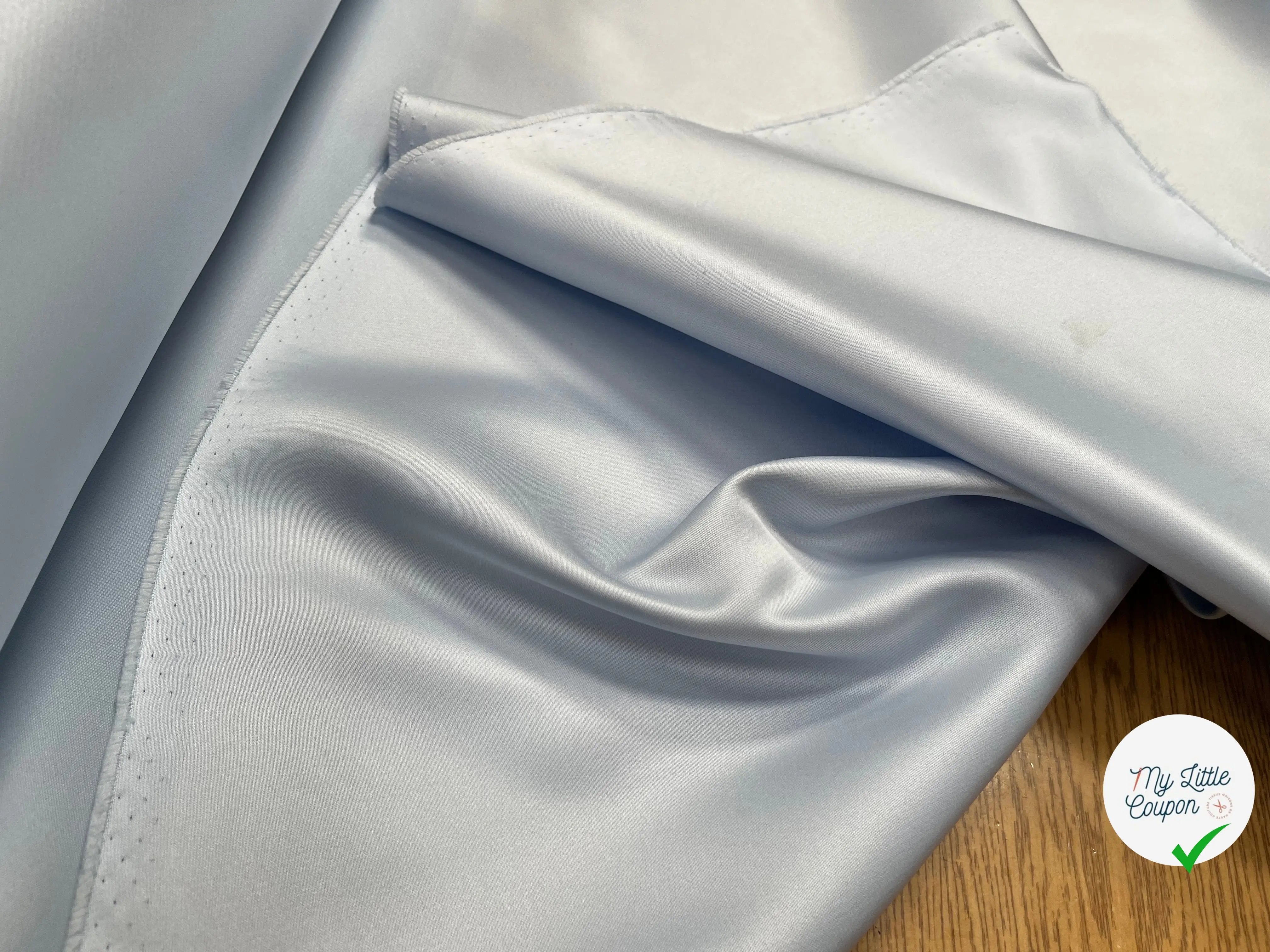 SATIN DOUBLE ETOFFE LOURD BLEU CLAIR - My Little Coupon
