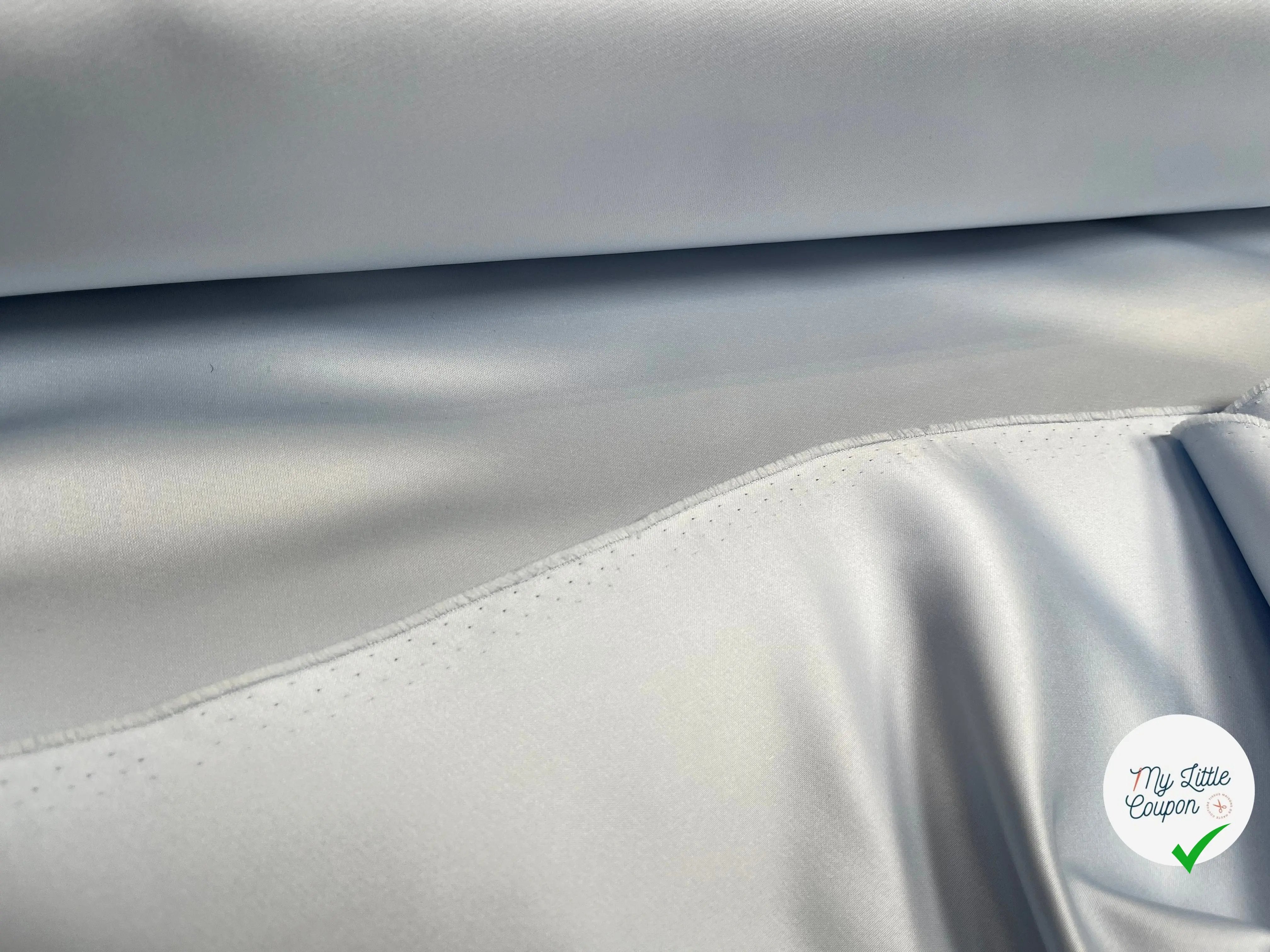 SATIN DOUBLE ETOFFE LOURD BLEU CLAIR - My Little Coupon