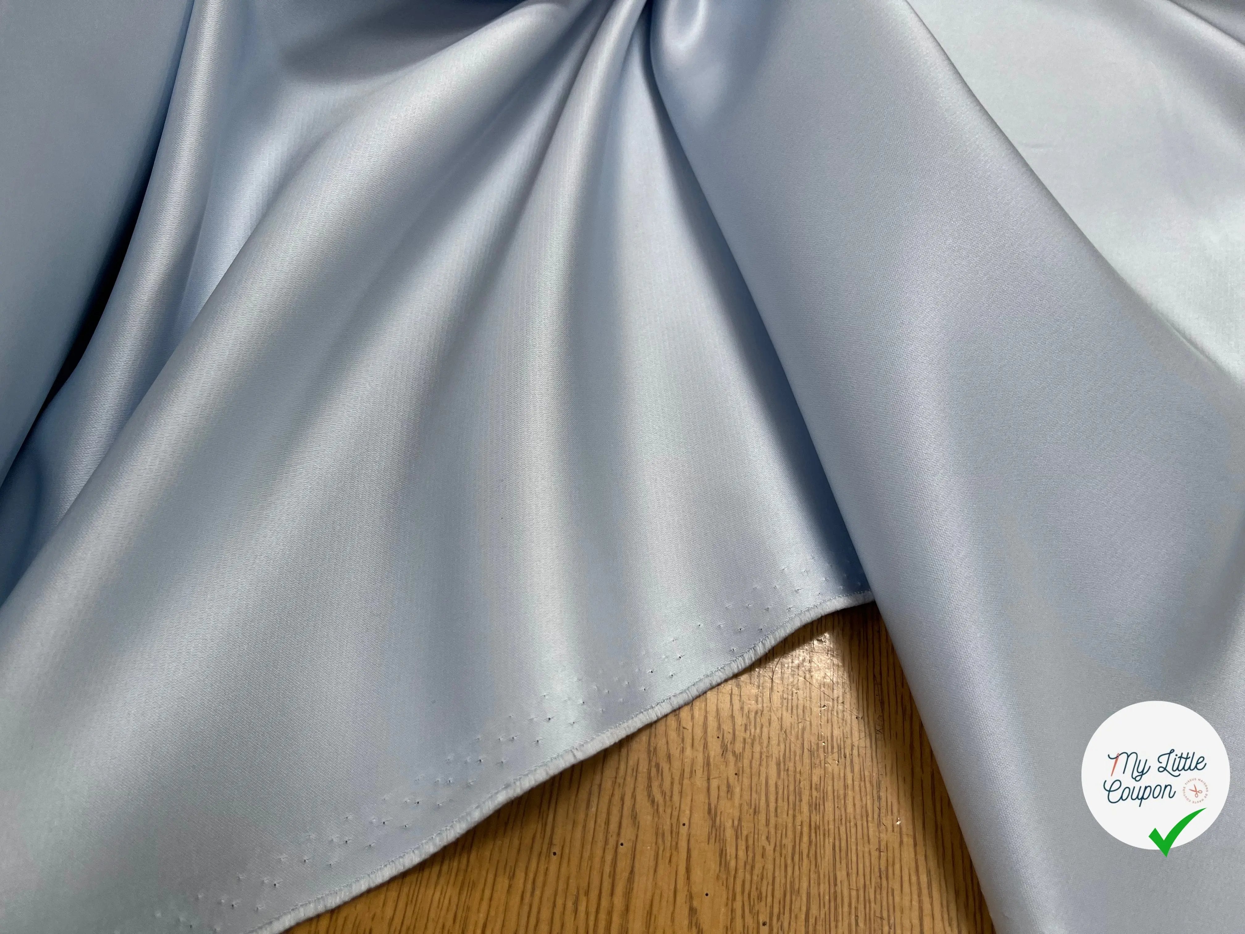 SATIN DOUBLE ETOFFE LOURD BLEU CLAIR - My Little Coupon