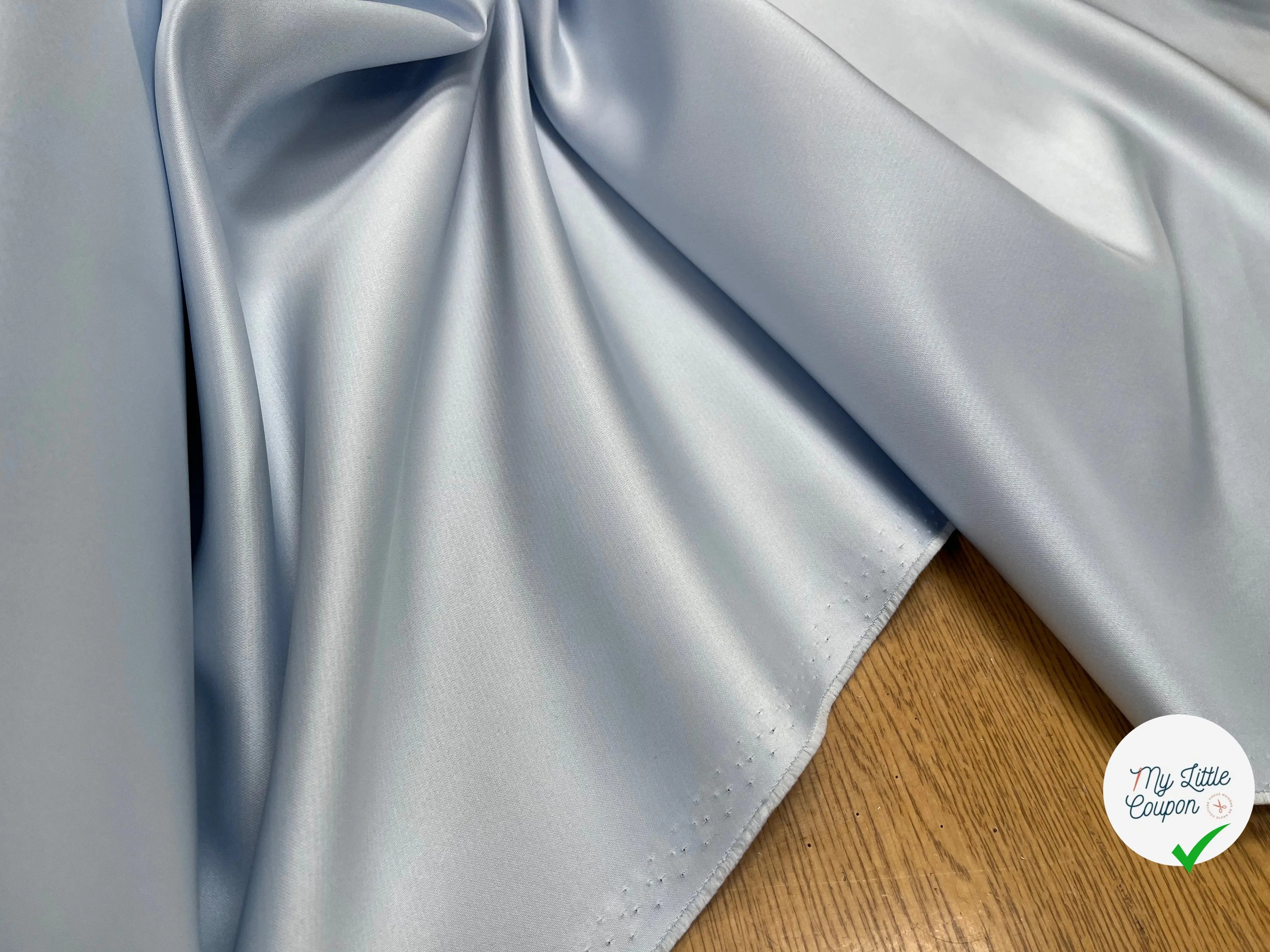 SATIN DOUBLE ETOFFE LOURD BLEU CLAIR - My Little Coupon