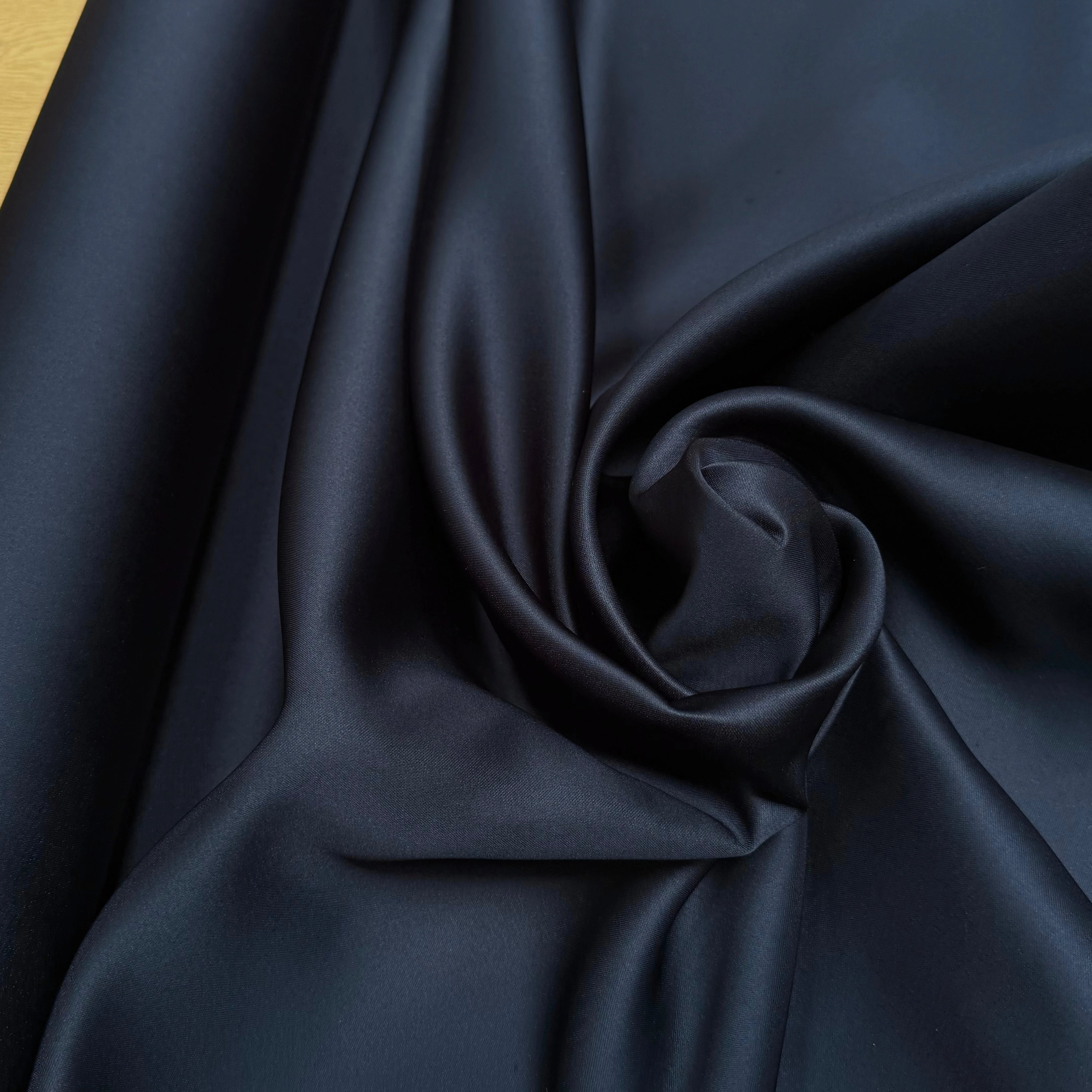 SATIN DOUBLE ÉTOFFE LOURD BLEU NUIT - My Little Coupon