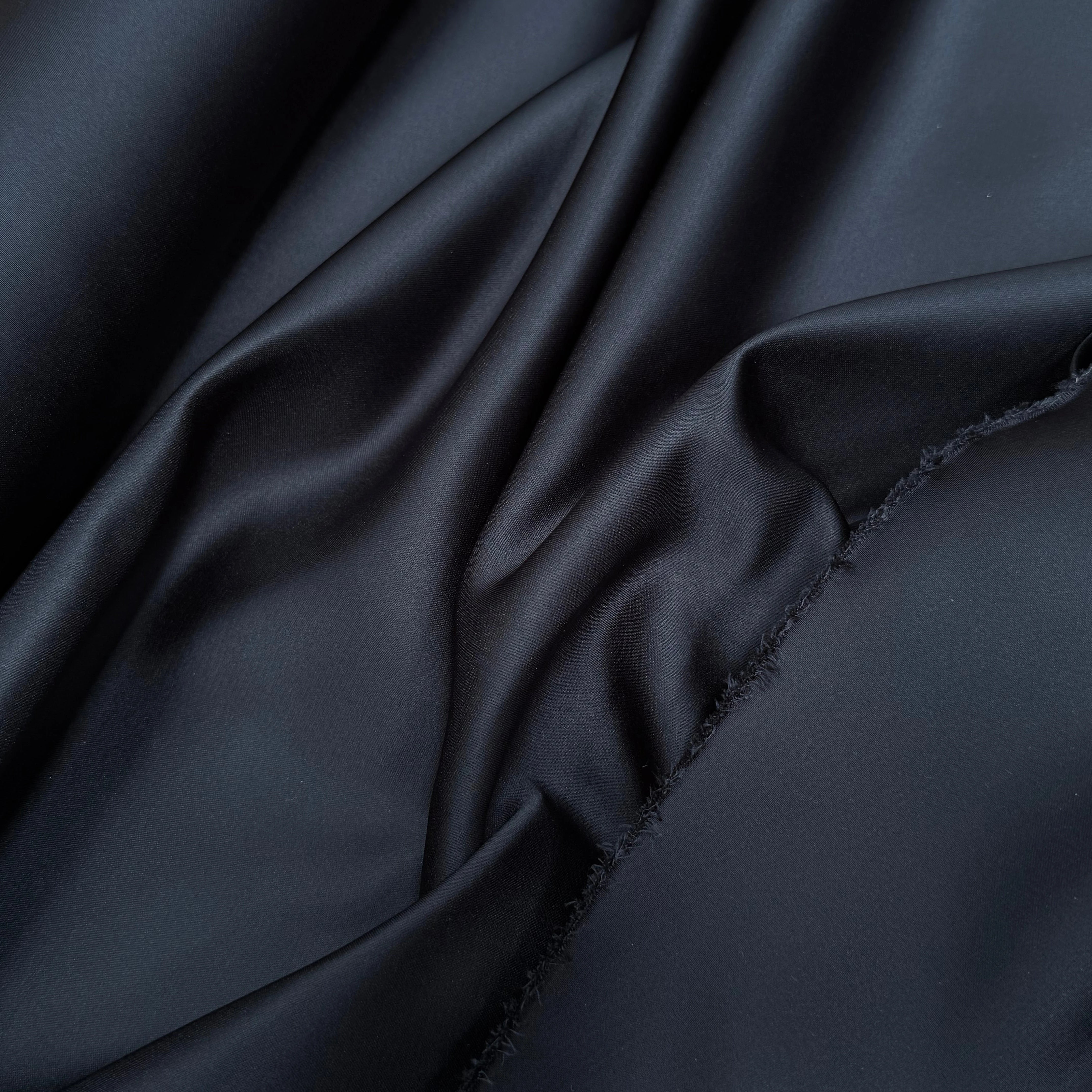 SATIN DOUBLE ÉTOFFE LOURD BLEU NUIT - My Little Coupon