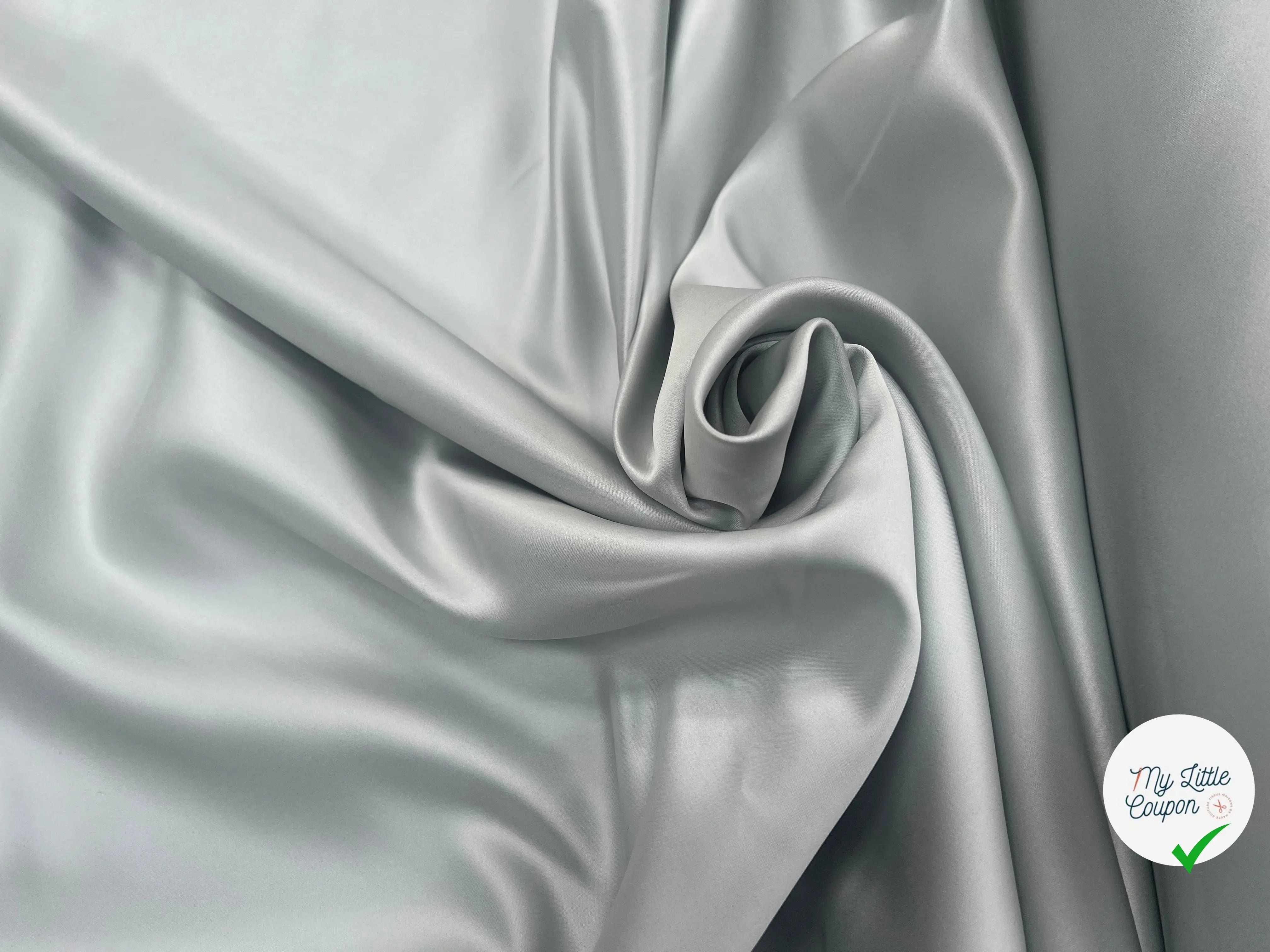 SATIN DOUBLE ÉTOFFE LOURD GRIS PEARL - My Little Coupon
