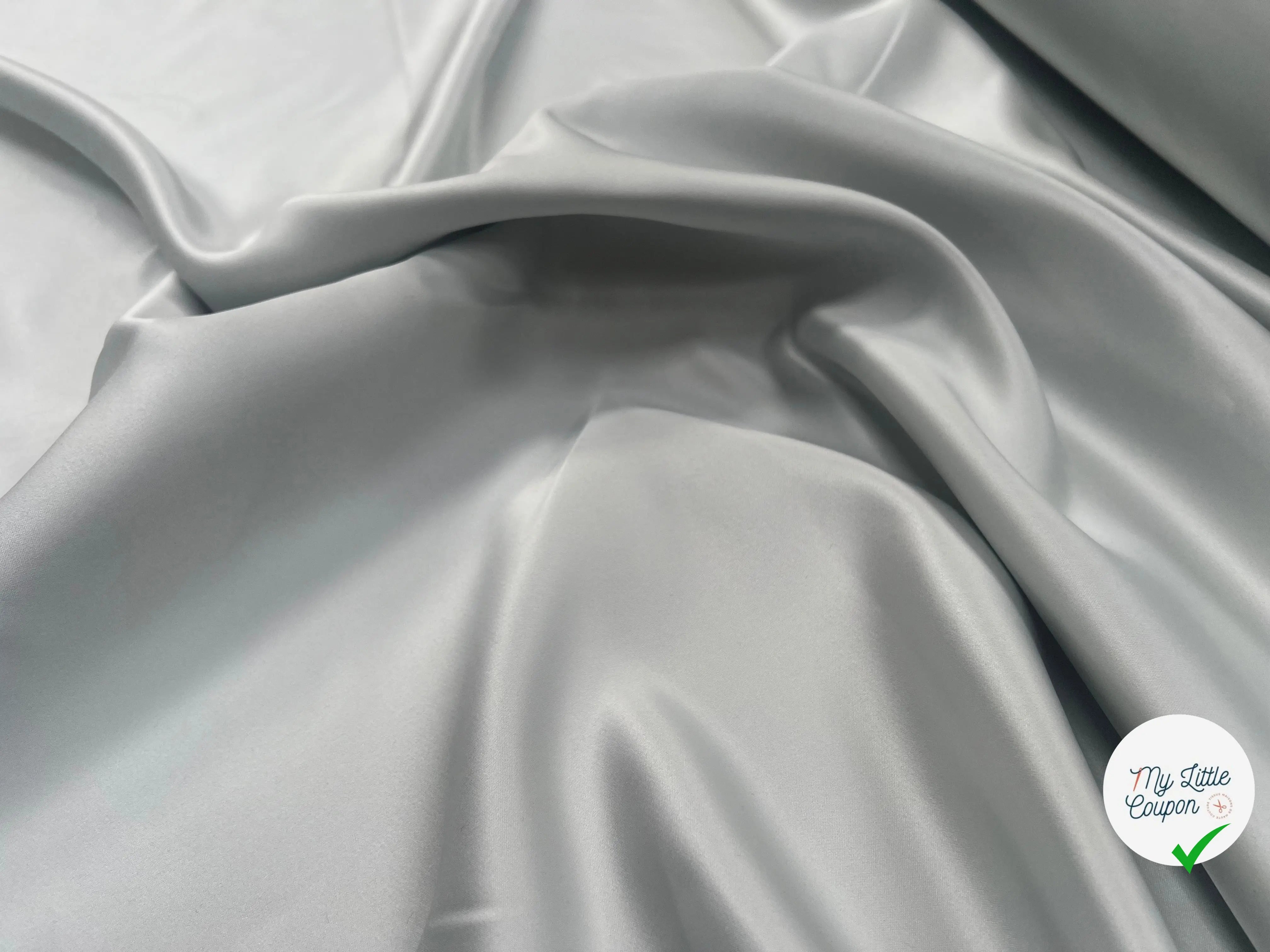 SATIN DOUBLE ÉTOFFE LOURD GRIS PEARL - My Little Coupon
