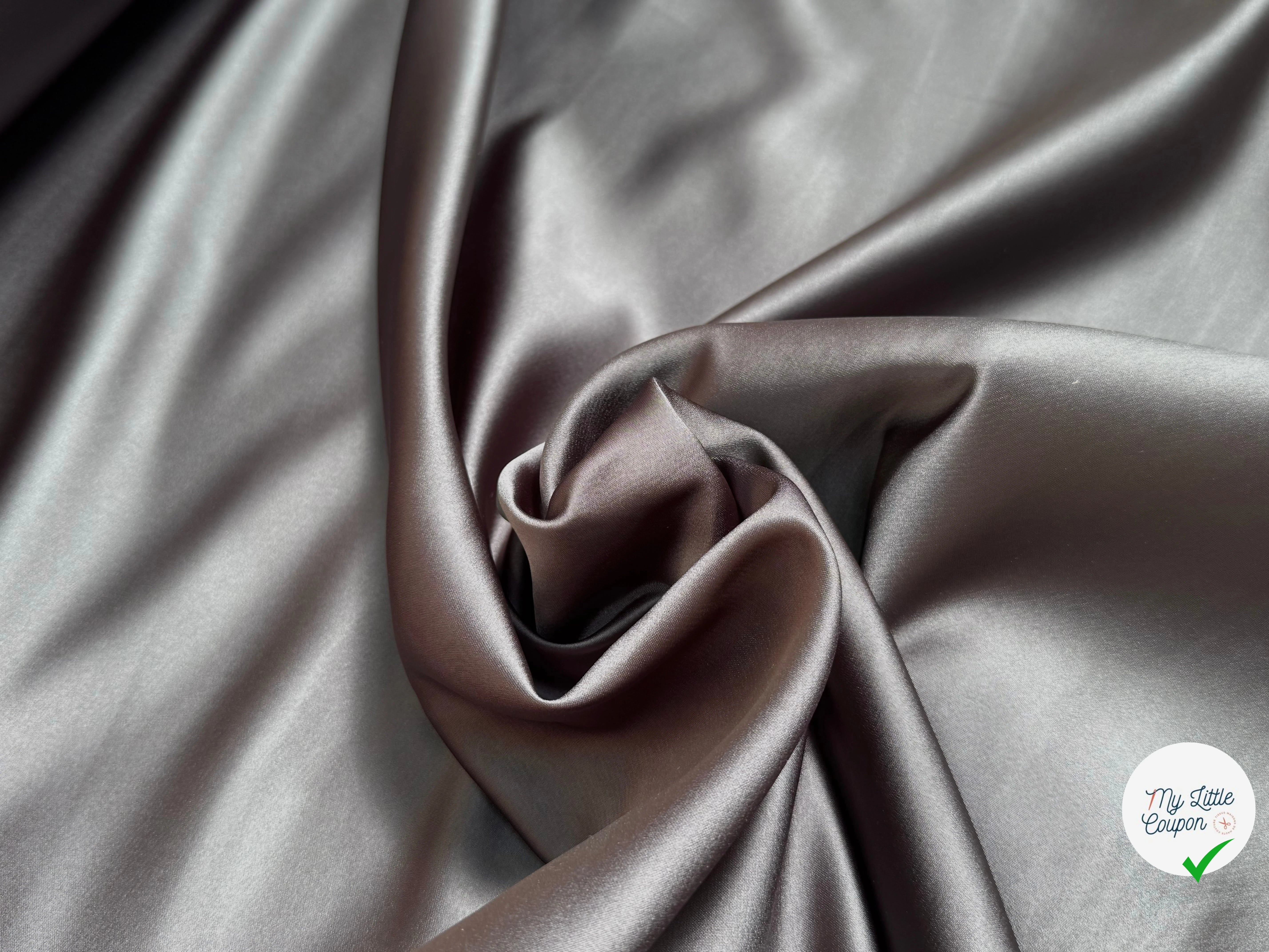 SATIN DOUBLE ÉTTOFE GRIS ANTHRACITE BELLE TENUE - My Little Coupon