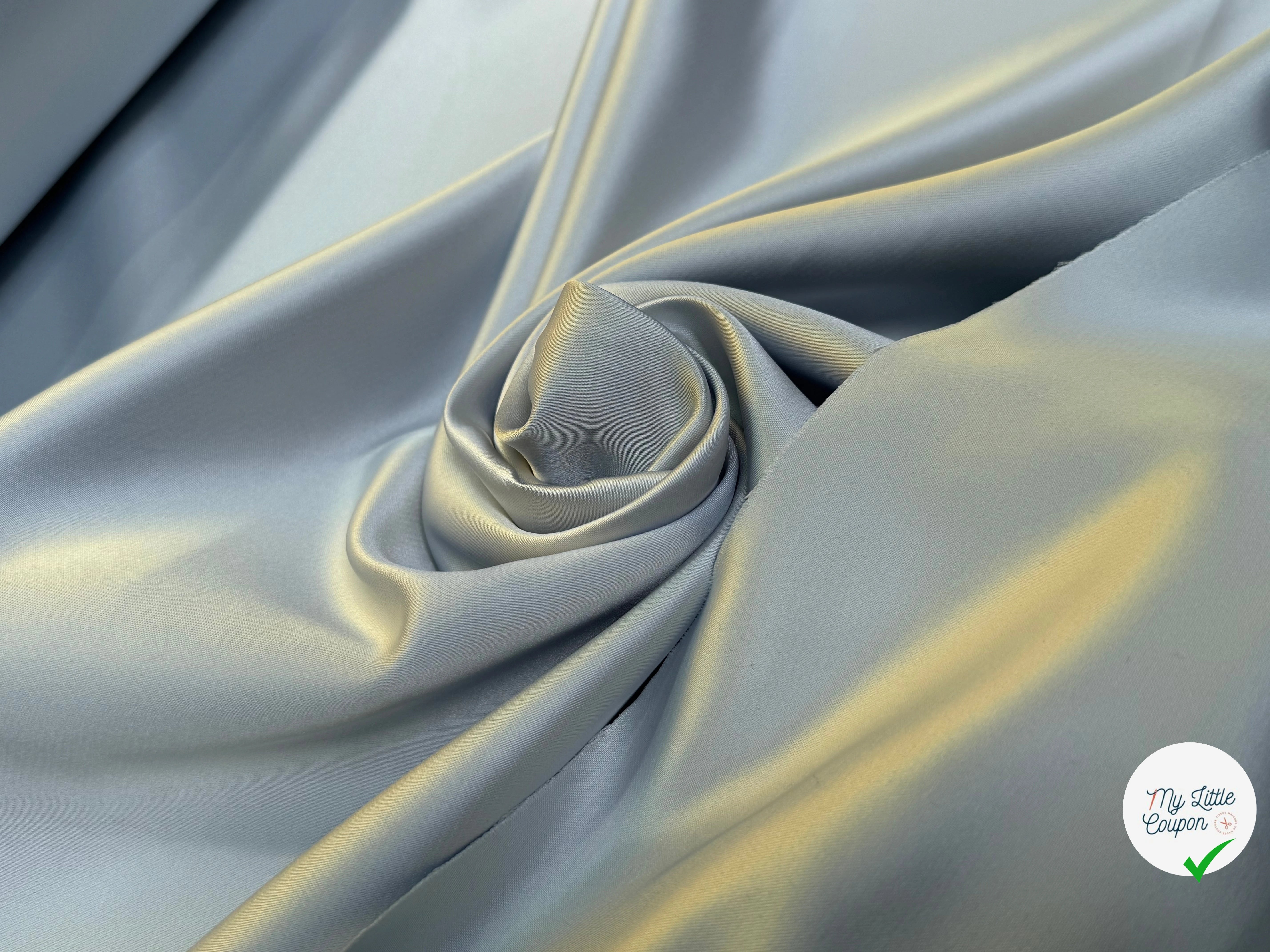 SATIN DOUBLE ÉTTOFE GRIS BLEUTÉ BELLE TENUE - My Little Coupon