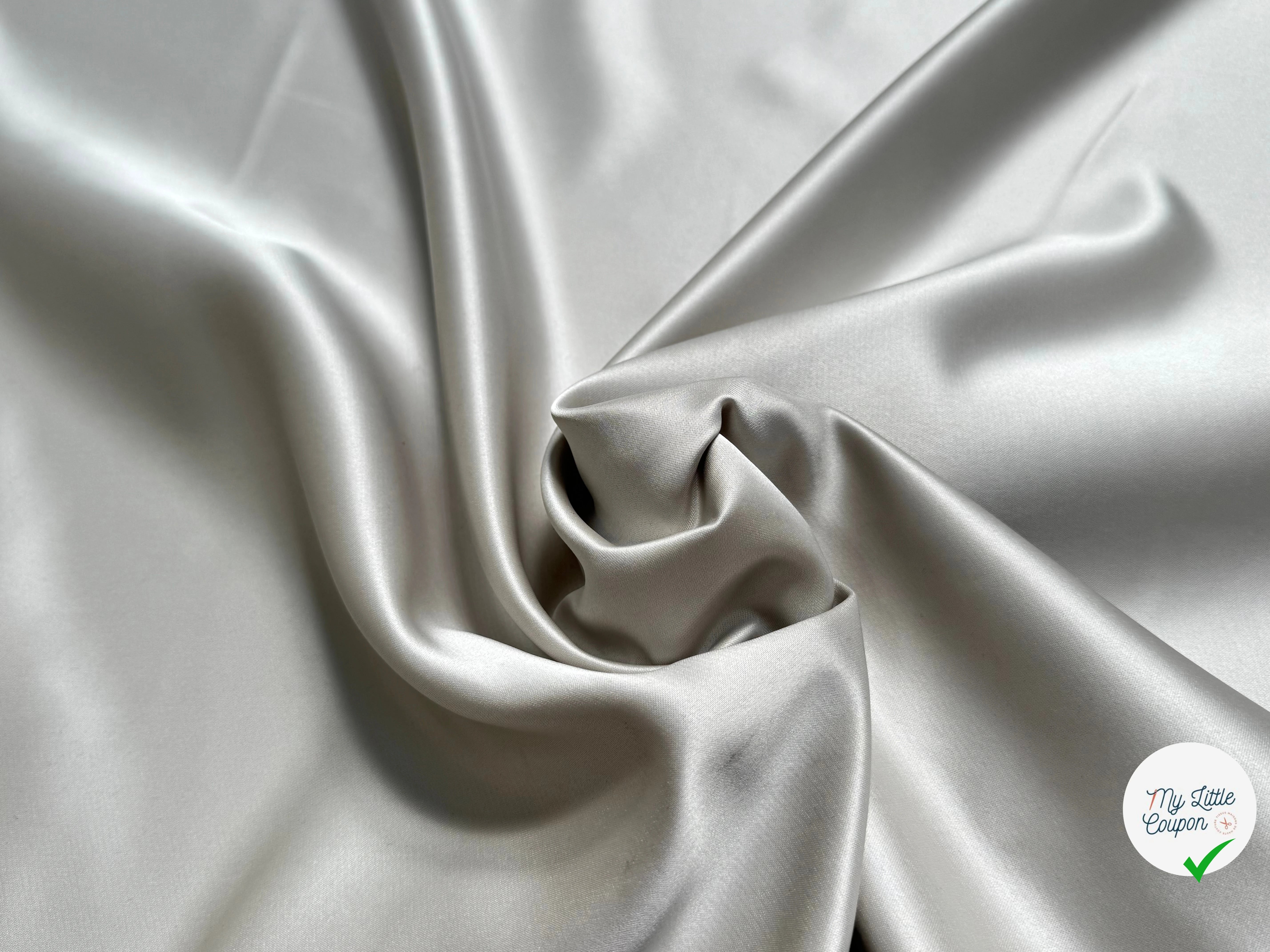SATIN DOUBLE ÉTTOFE GRIS D'ACIER BELLE TENUE - My Little Coupon