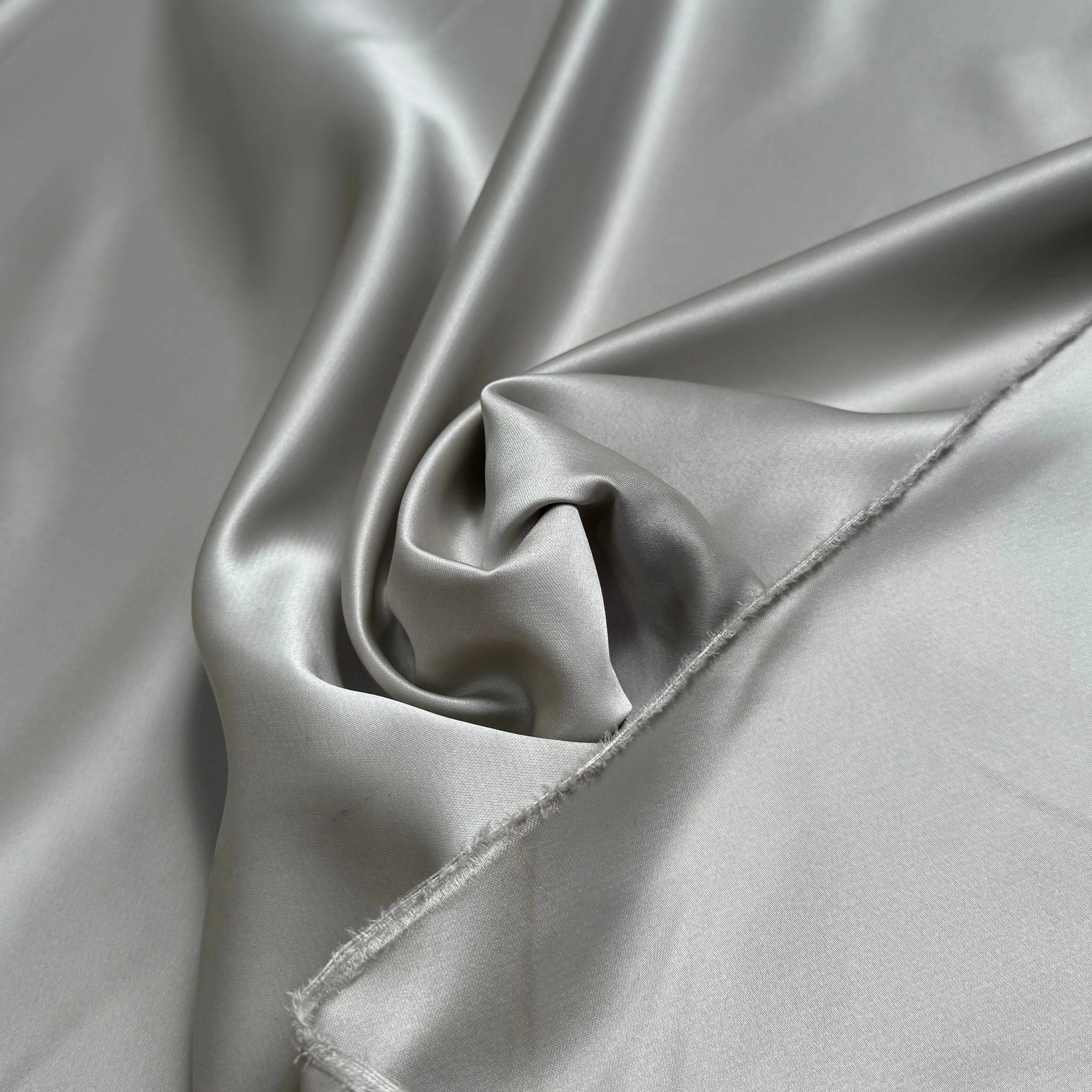 SATIN DOUBLE ÉTTOFE GRIS D'ACIER BELLE TENUE - My Little Coupon