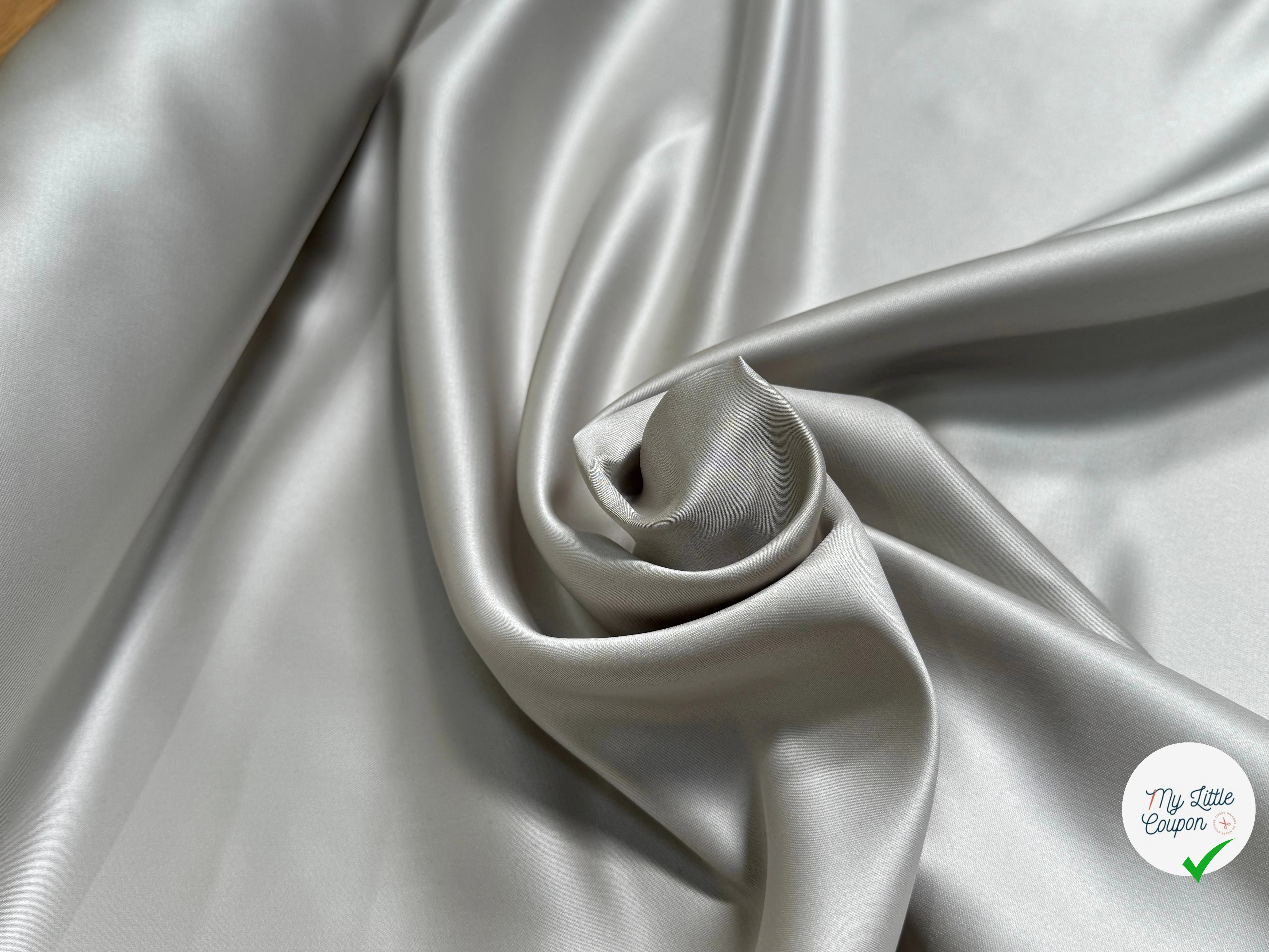 SATIN DOUBLE ÉTTOFE GRIS D'ACIER BELLE TENUE - My Little Coupon