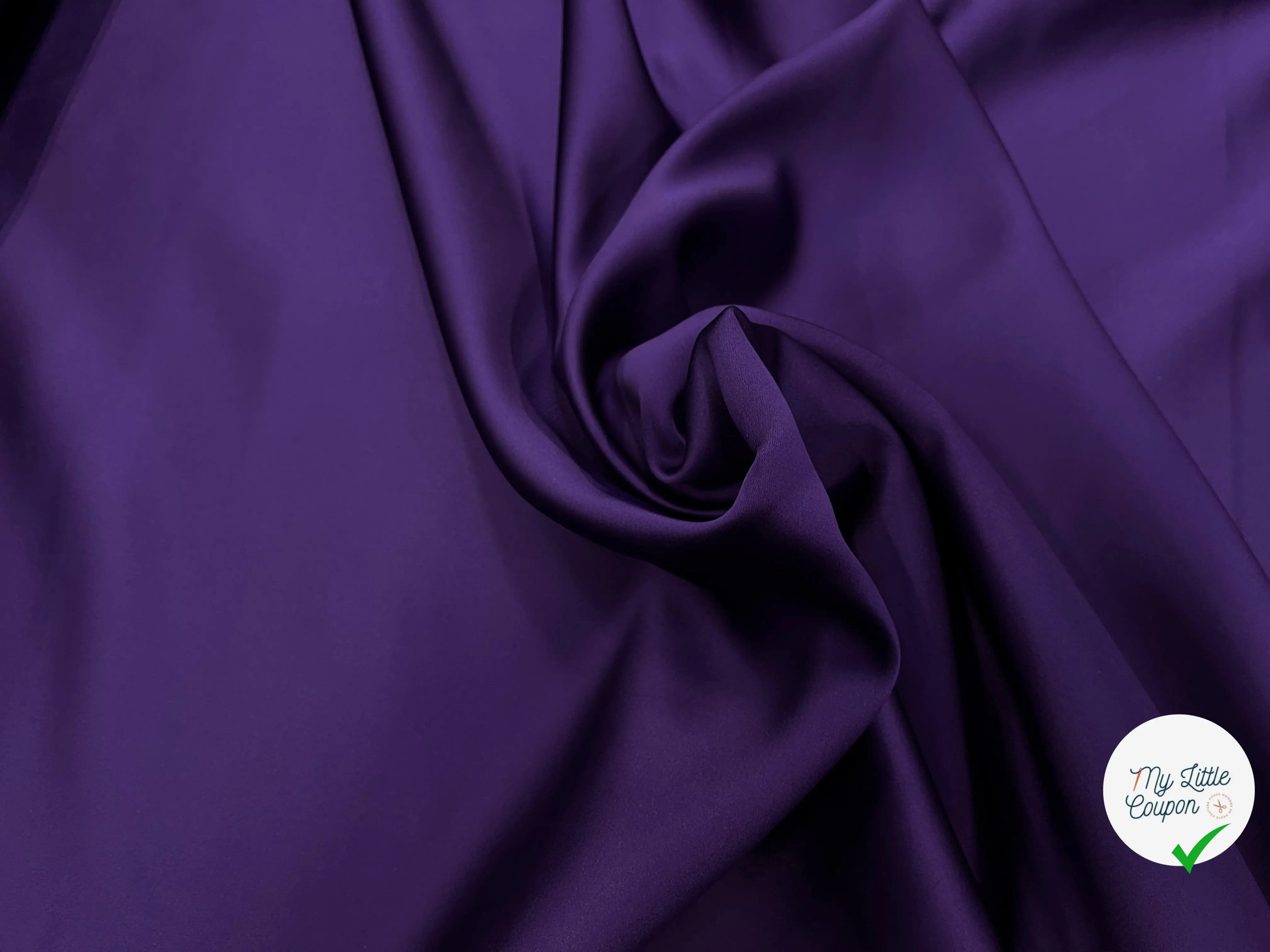 SATIN DOUBLE ETTOFFE LOURD DEEP PURPLE - My Little Coupon