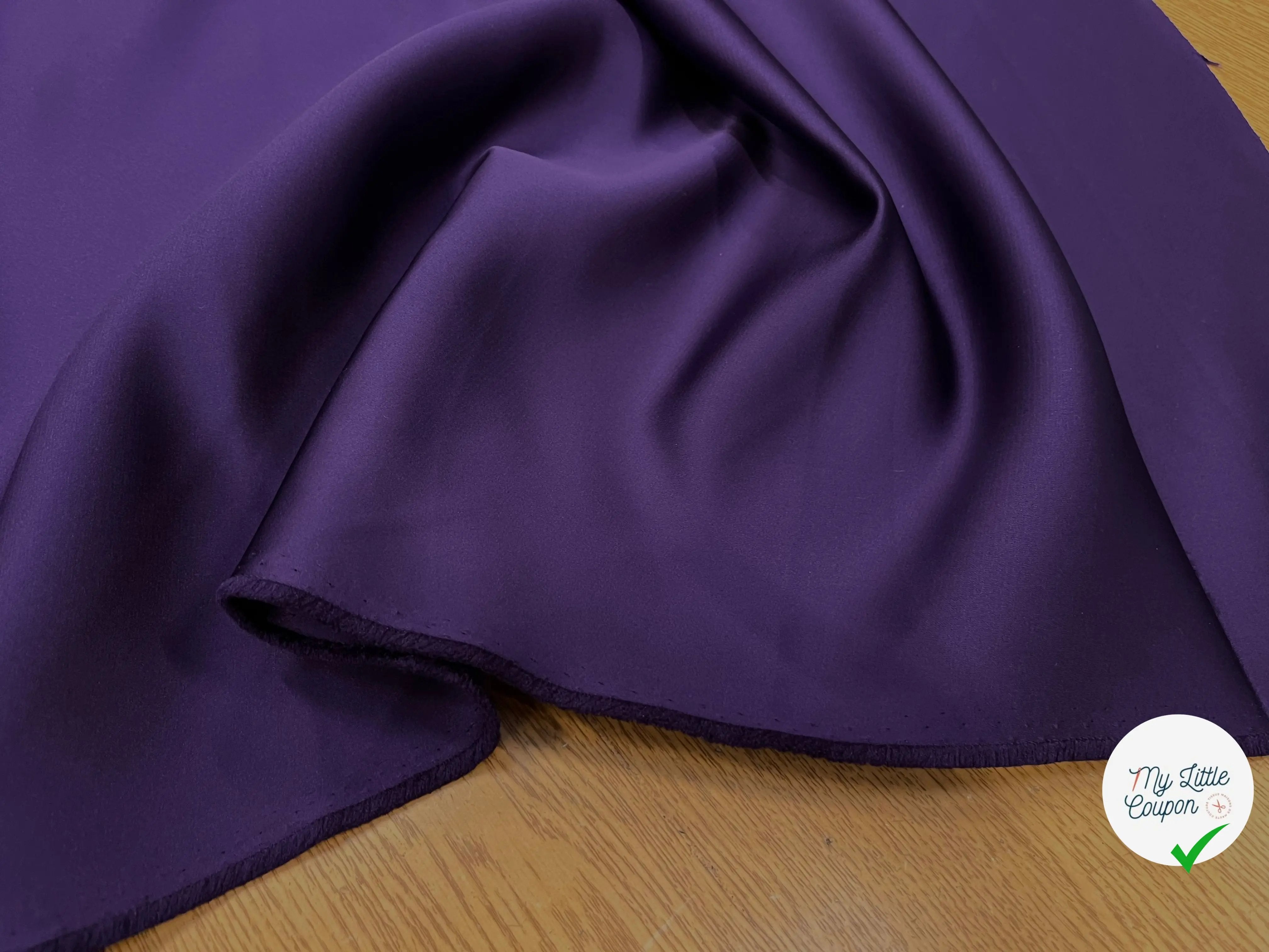 SATIN DOUBLE ETTOFFE LOURD DEEP PURPLE - My Little Coupon