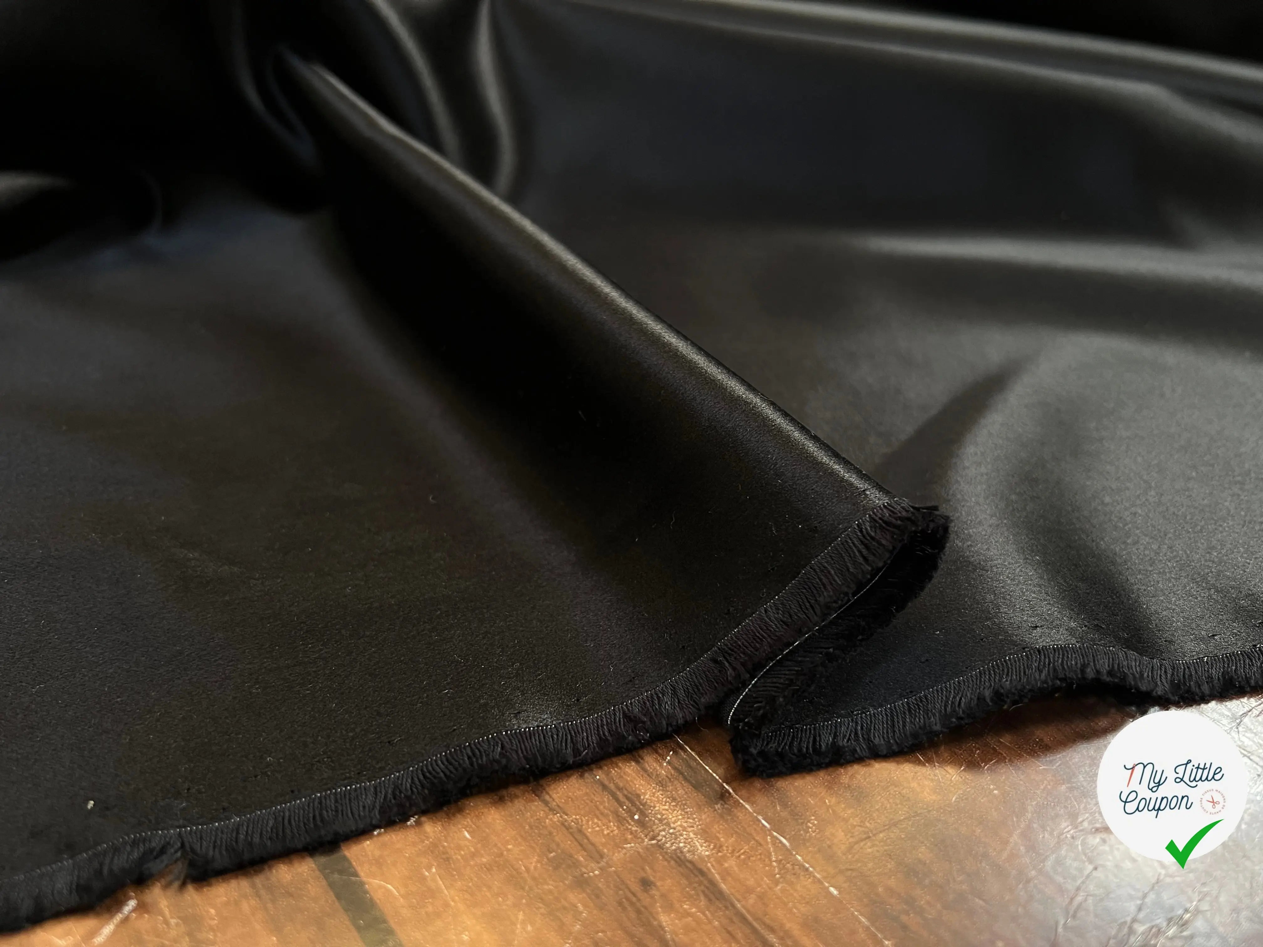 SATIN DUCHESSE 30% SOIE Black - My Little Coupon