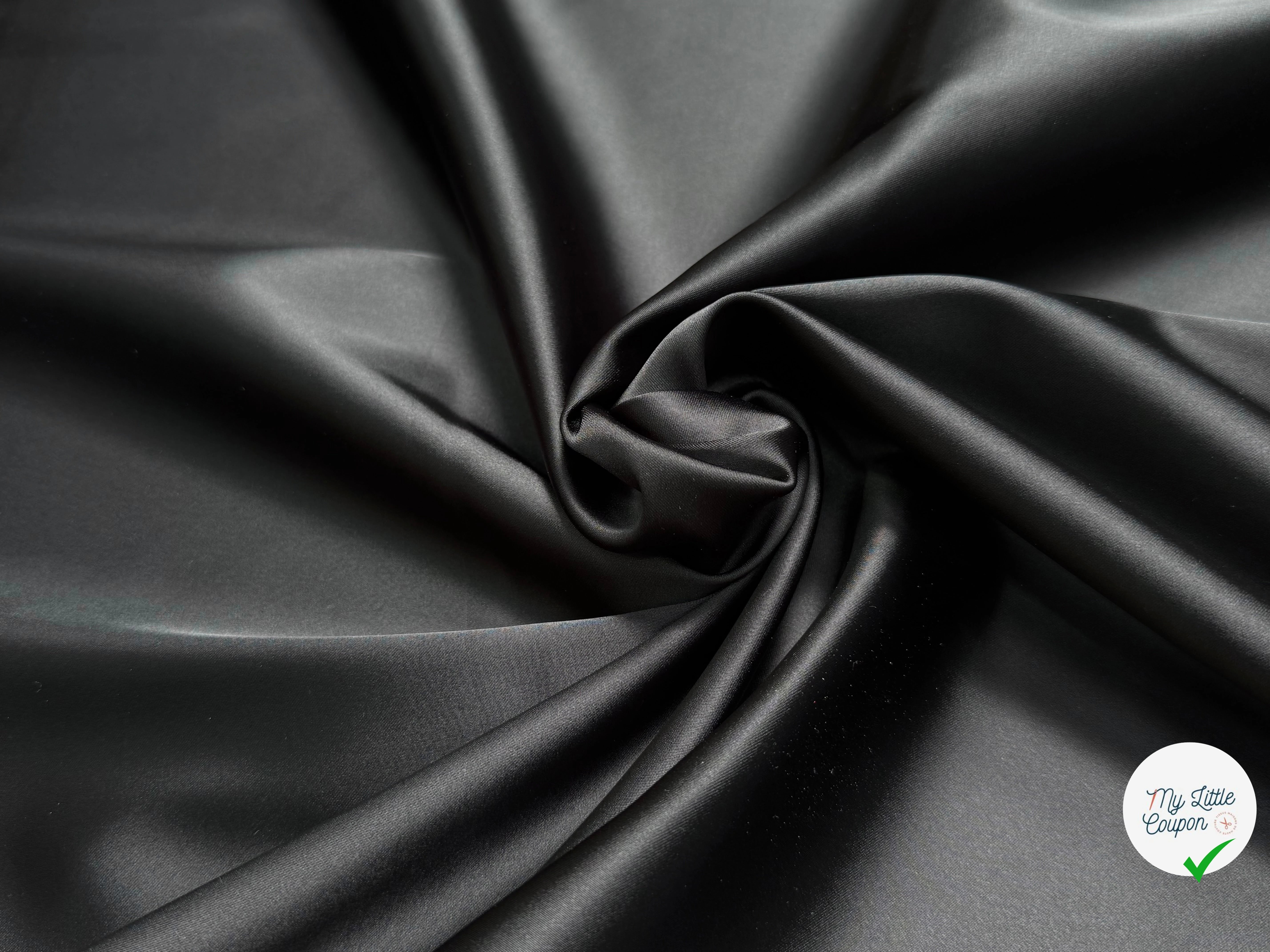 SATIN DUCHESSE BEAU TOMBÉ COUTURE NOIR - My Little Coupon